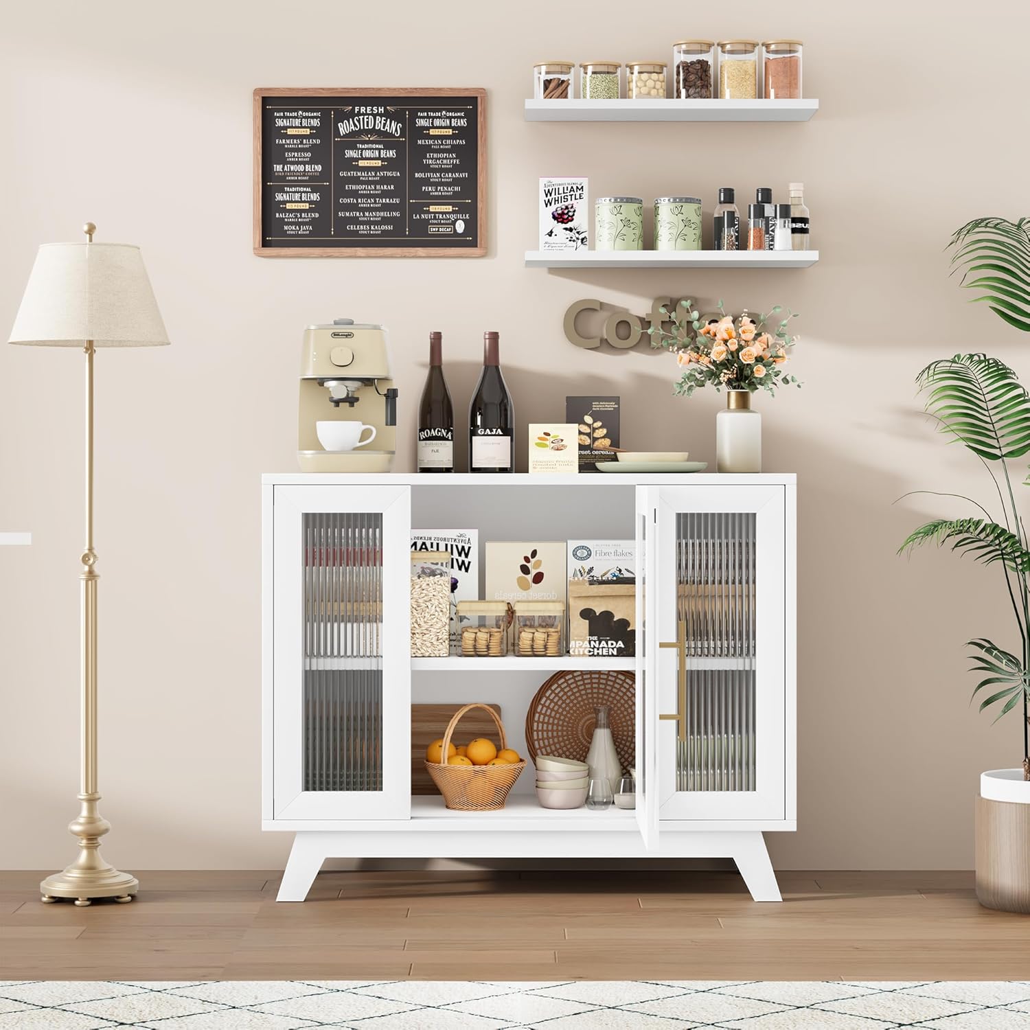 IdealHouse 36 Inch Contemporary Farmhouse Sideboard Buffet Cabinet With ...