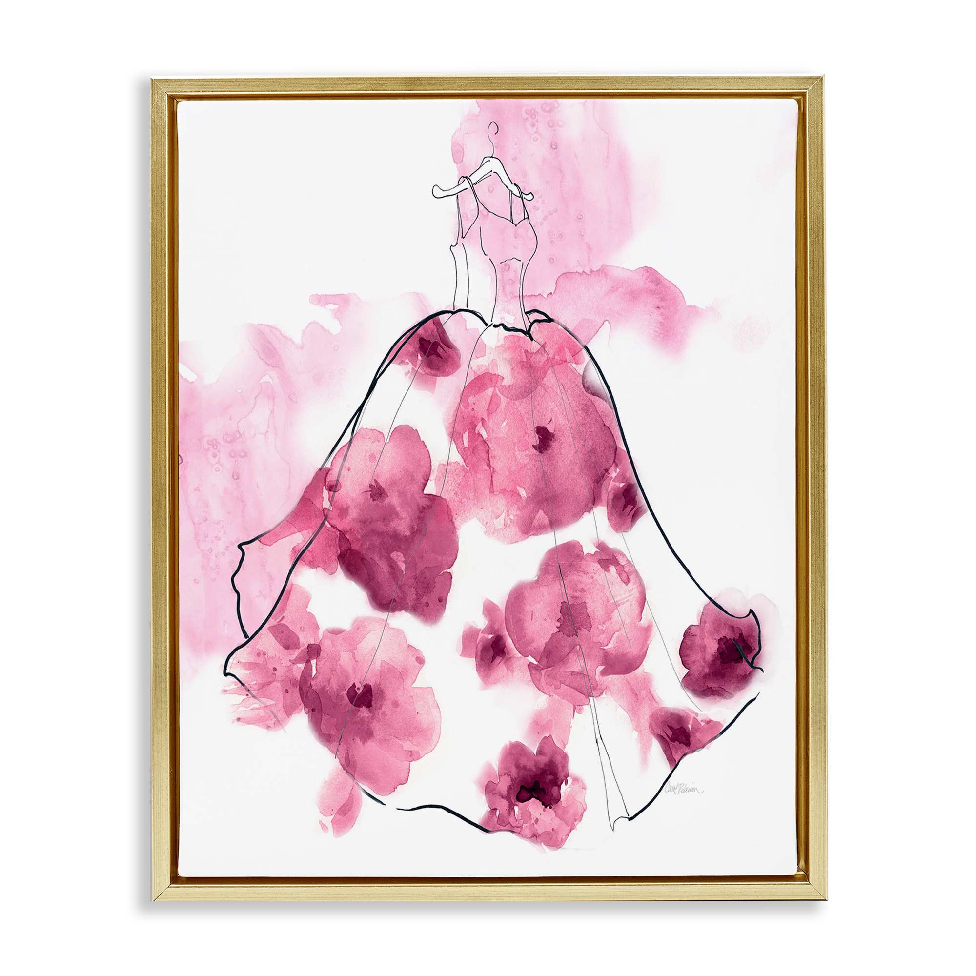 Stupell Industries BT-971-FFG-16X20 Alluring Flower Dress Abstraction Floating Frame design by Carol Robinson