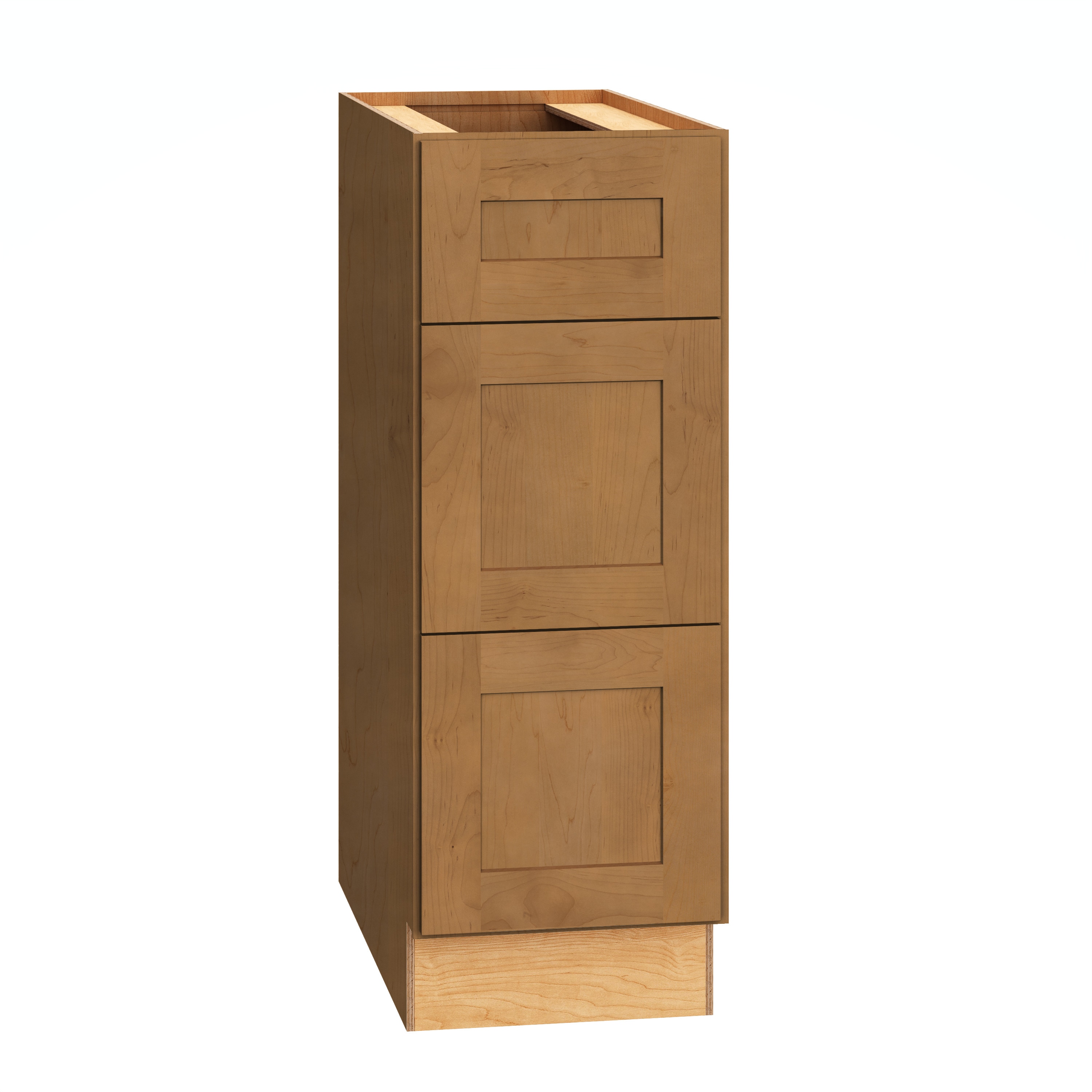 Diamond Express 62L-3DB12 Jamestown 12-in W x 34.5-in H x 24-in D Sahara Brown 3 -Drawers Drawer Base Fully assembled Plywood Cabinet (Recessed Panel Shaker)