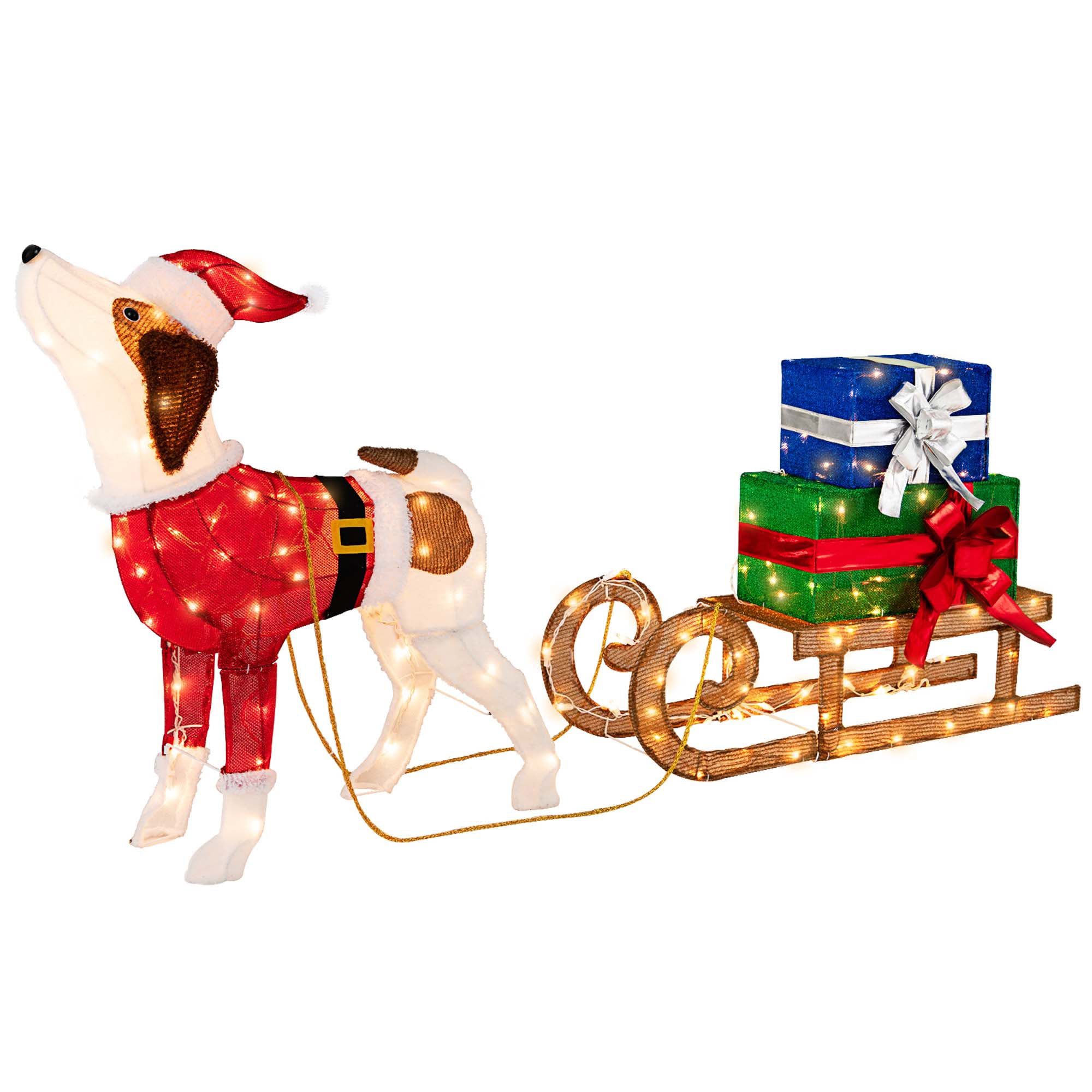 Costway LWS00720 32.4-Inches Lighted Dog Christmas Decor