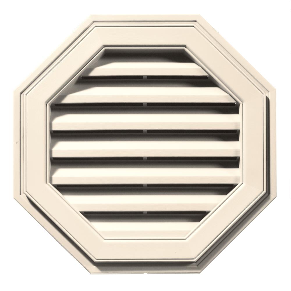 Builders Edge 120012222021 22-in x 22-in Sandstone Beige Octagon Vinyl Gable Louver Vent