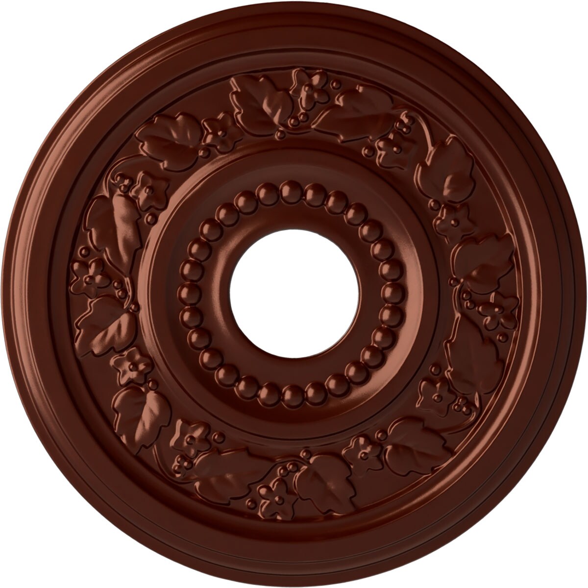 Ekena Millwork CM16GNACS Genevieve 16.125-in W x 16.125-in L Painted Antique Copper Polyurethane Whole Ceiling Medallion