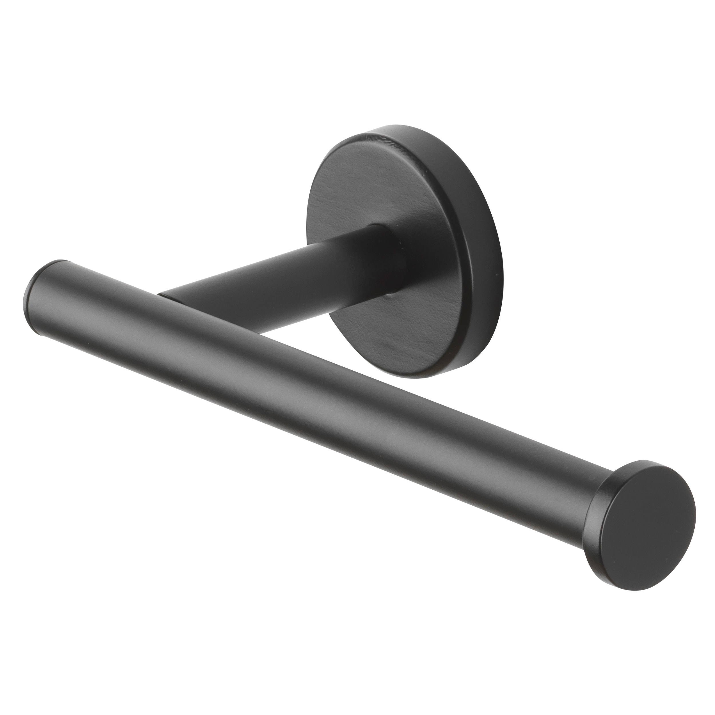 allen + roth Latitude 2 Black Wall Mount Single Post Toilet Paper Holder in  the Toilet Paper Holders department at