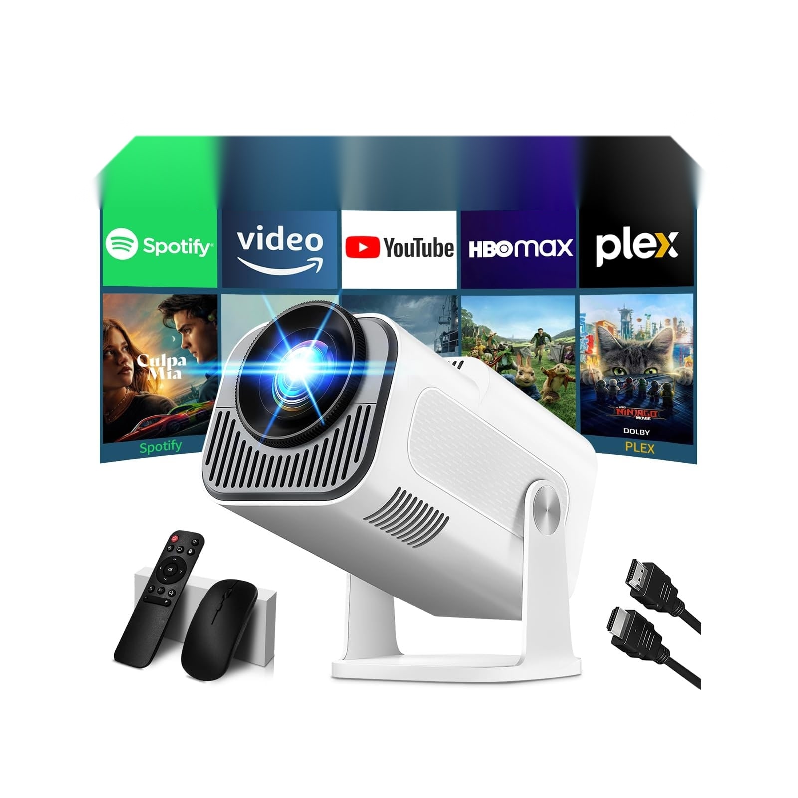 Etokfoks mini projector with android tv os supports 4k decoding and ...
