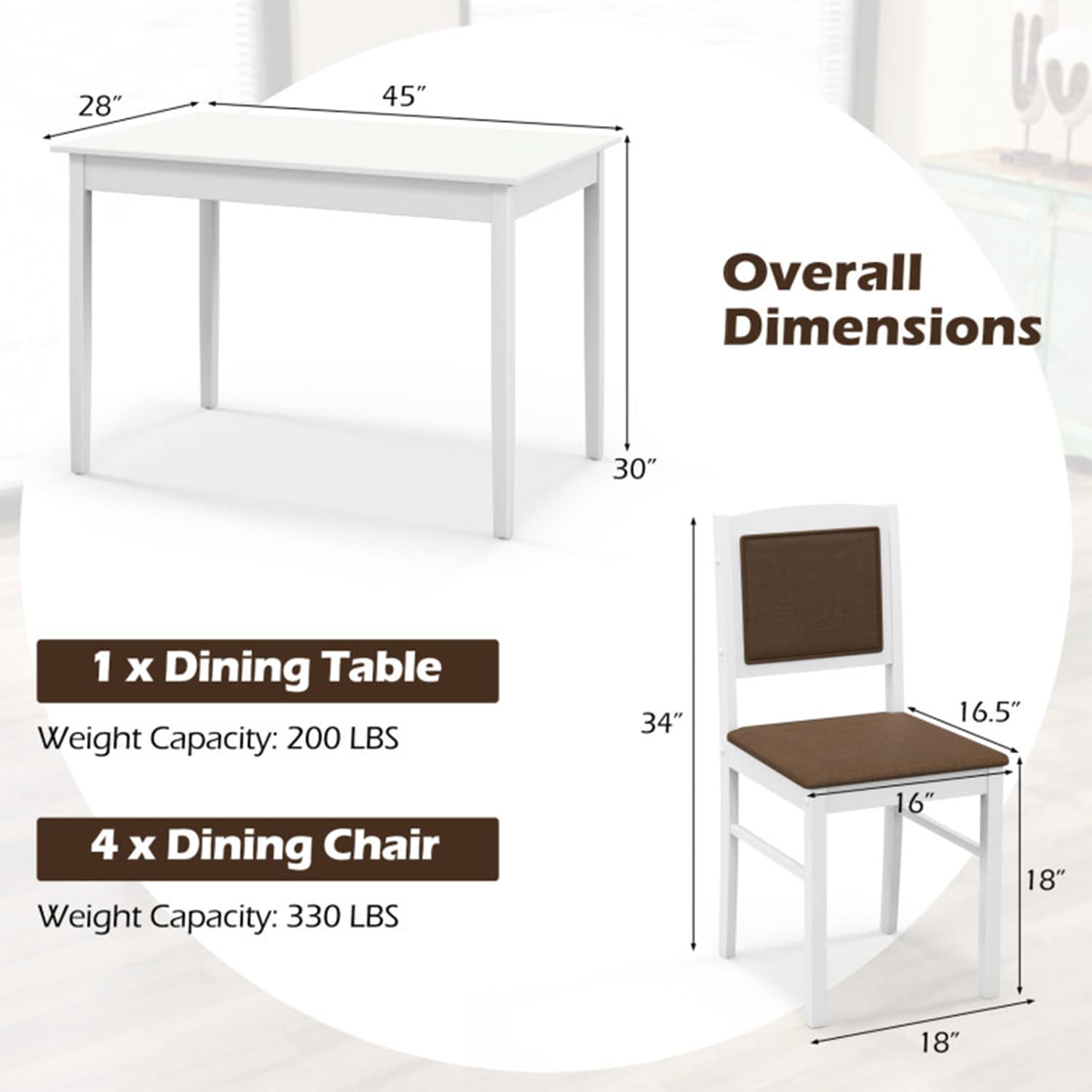 Mondawe MD-KC57178WH Dining-Sets - View #9