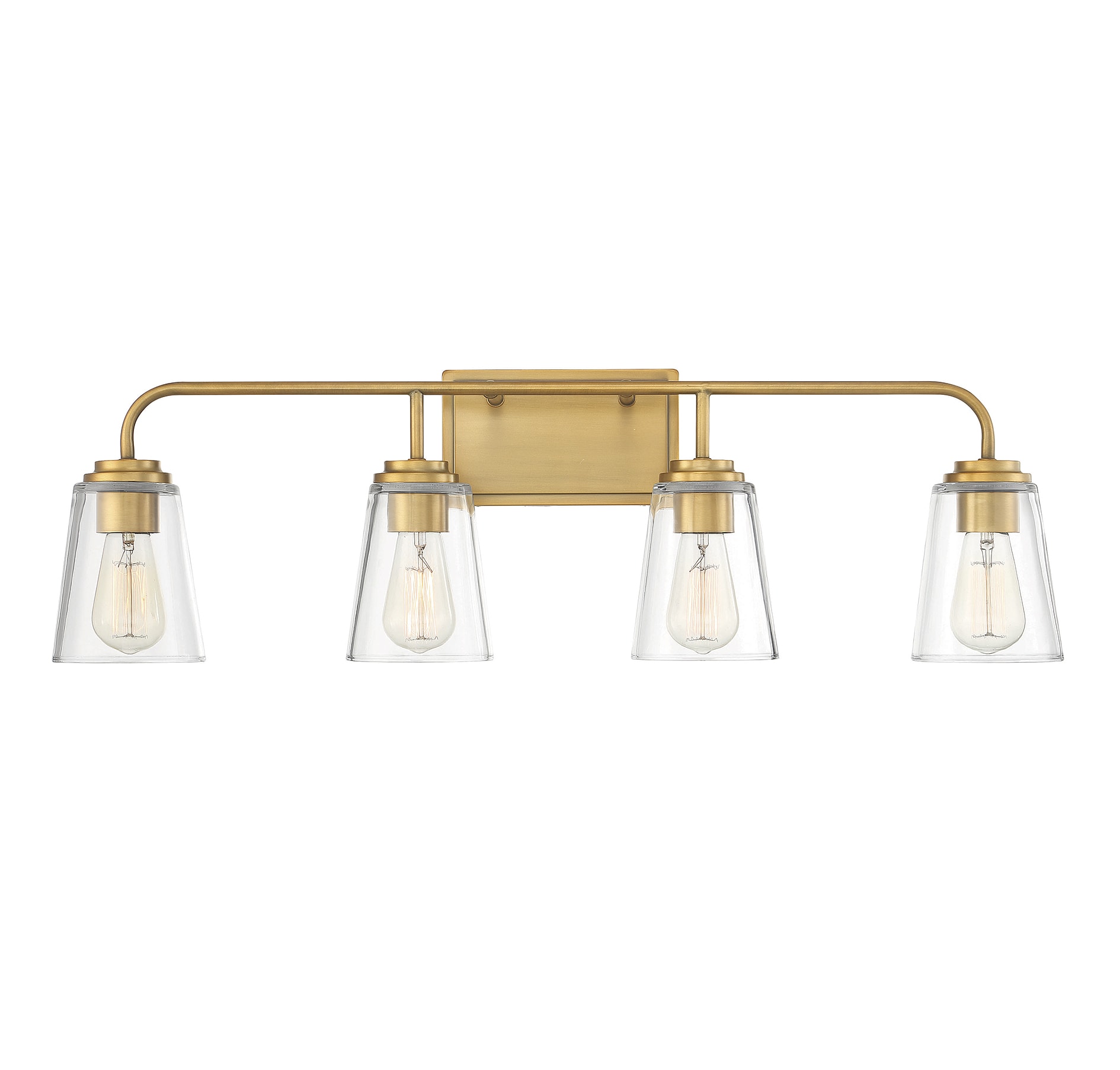 Meridian Lite Trends M80045NB Meridian 32-in 4 -Light Brushed Brass Farmhouse Vanity light