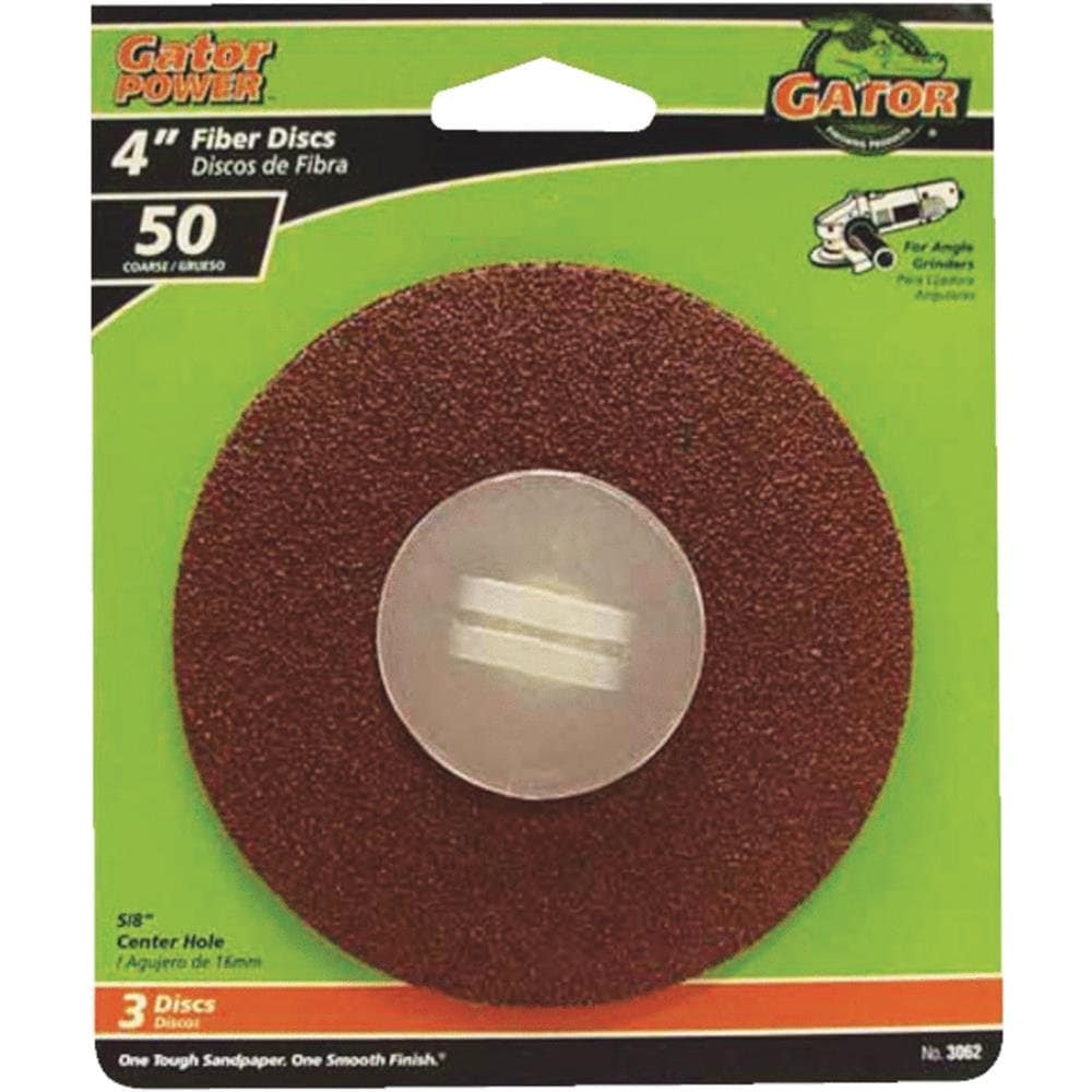 Ali Industries  4 in x 5/8 in 50-Grit Fiber Discs 3-Pack