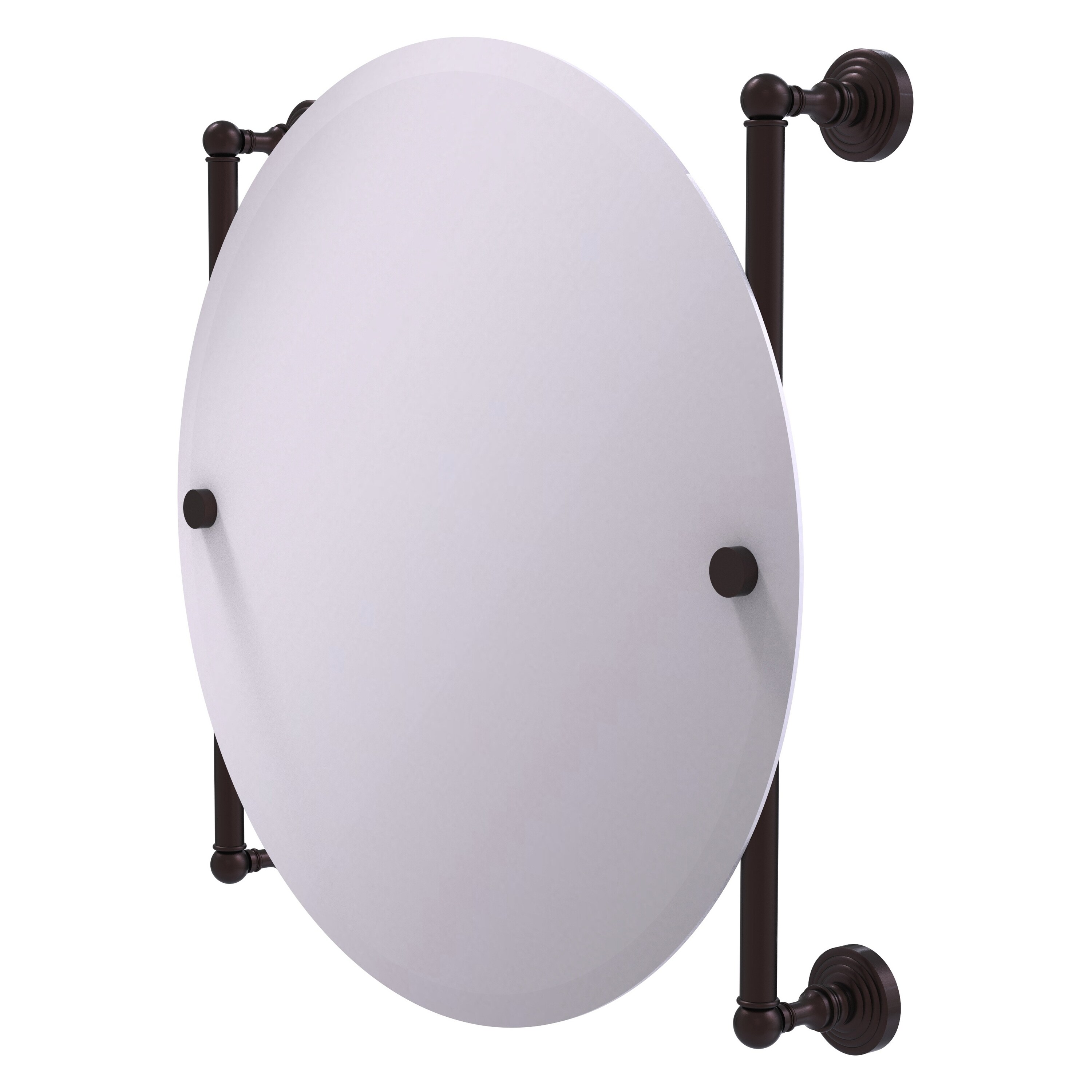 Allied Brass WP-27-90-ABZ Waverly Place 22-Inches x 22-Inches Beveled Frameless Round Bathroom Vanity Mirror ( Antique Bronze )