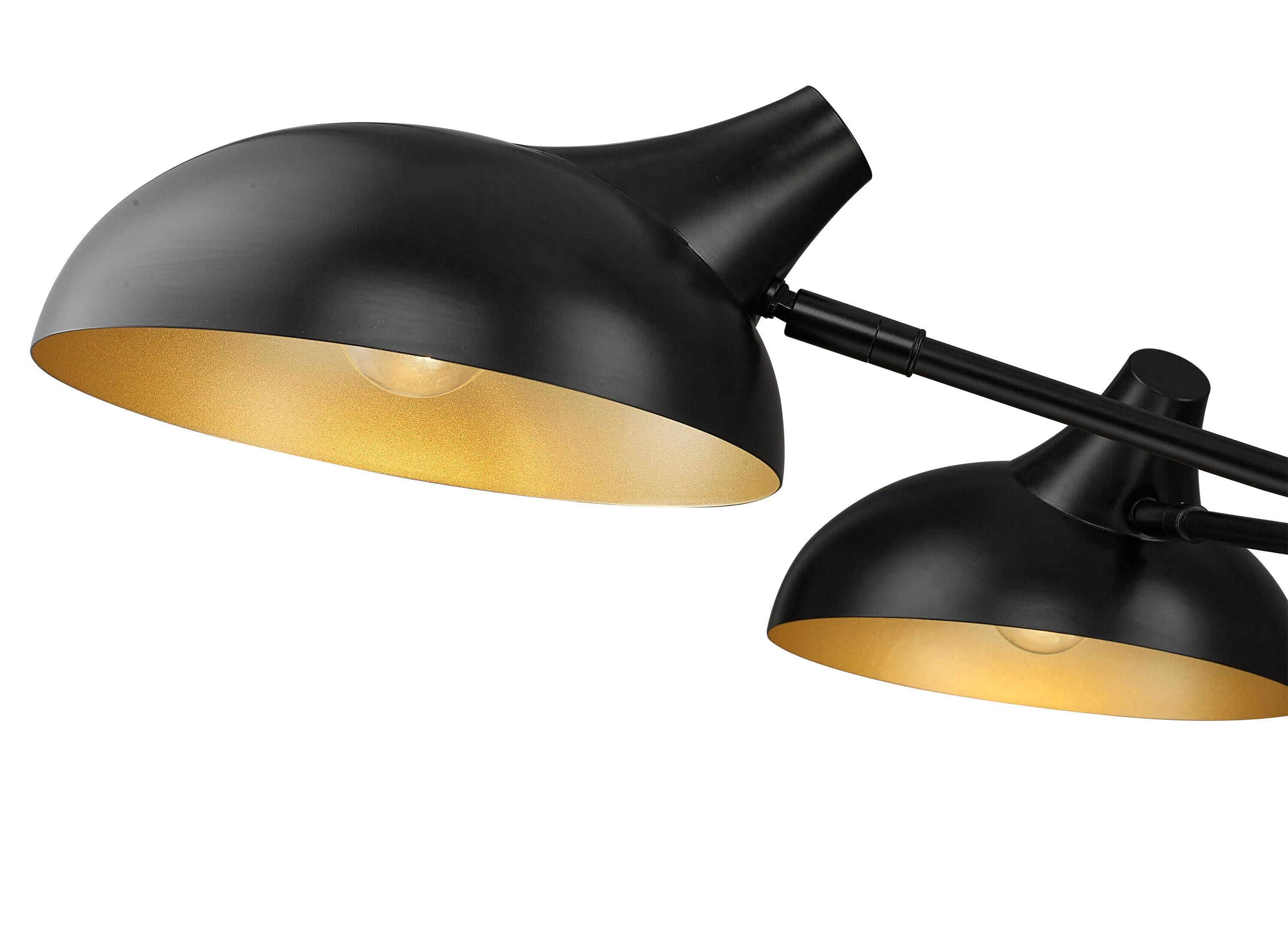 Bellamy Matte Black and Gold 46" Semi-Flush Ceiling Light