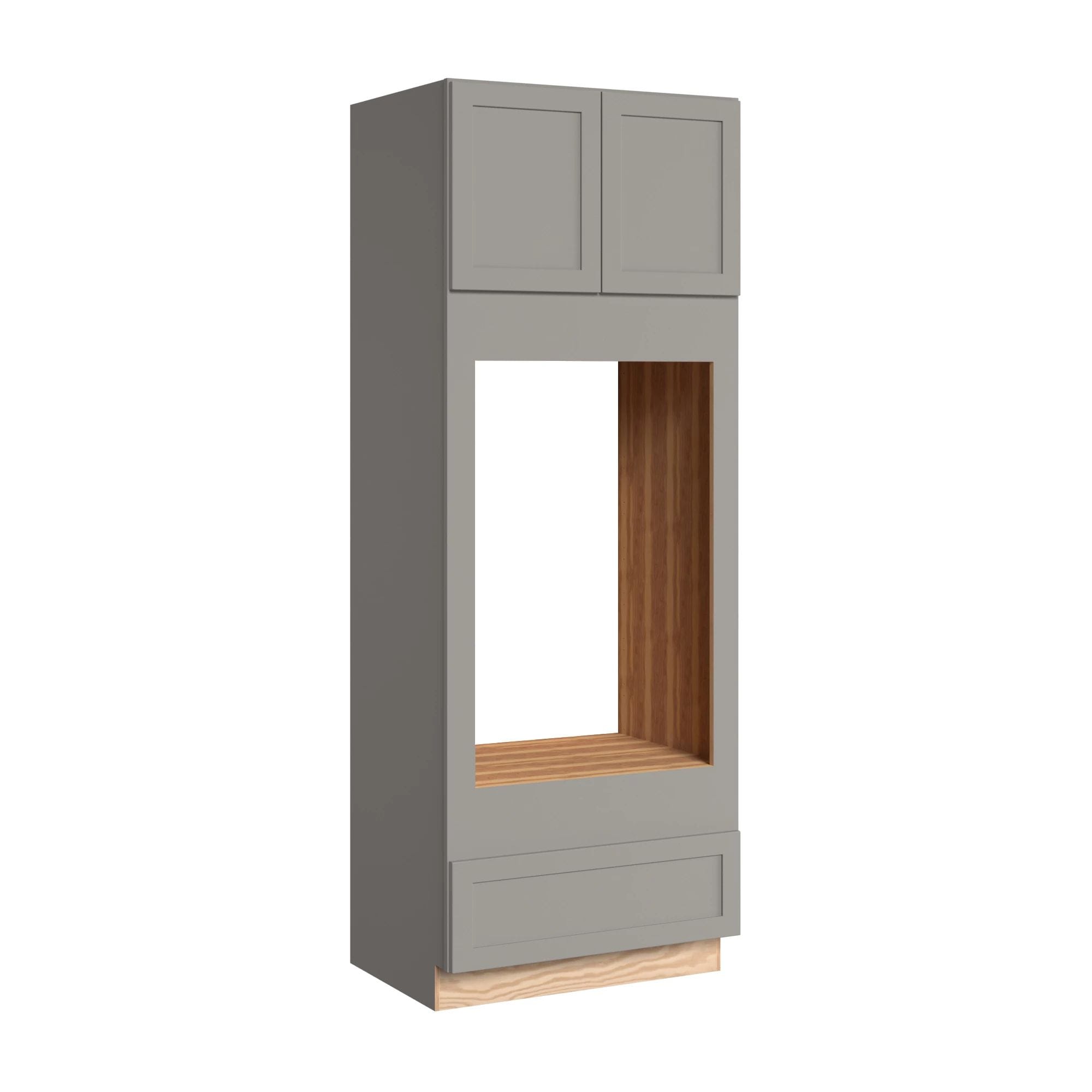KraftMaid Momentum OC332490D.DDG81 Deveron 33-in W x 90-in H x 24-in D Pebble Grey Double oven Pantry Fully assembled Plywood Cabinet (Recessed Panel Shaker)
