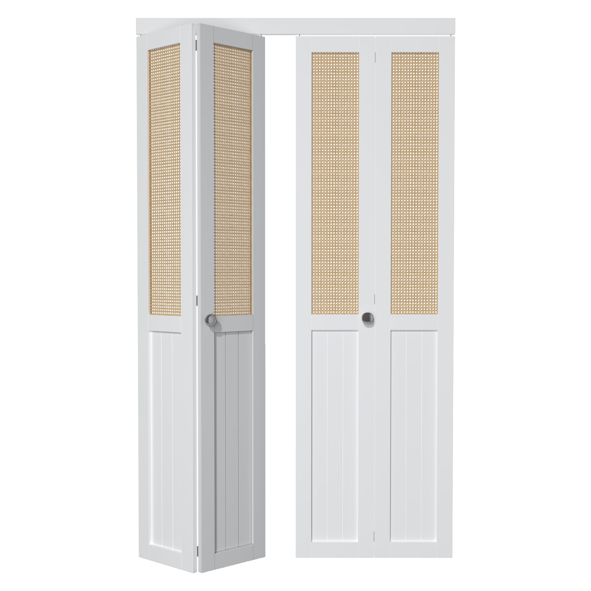JUJUBON IN-CD-BIWT-BF-TB-48 Closet Door 48-in x 80-in White 1-panel square Smooth Solid core Prefinished MDF Closet Bifold Door ( Hardware Included )
