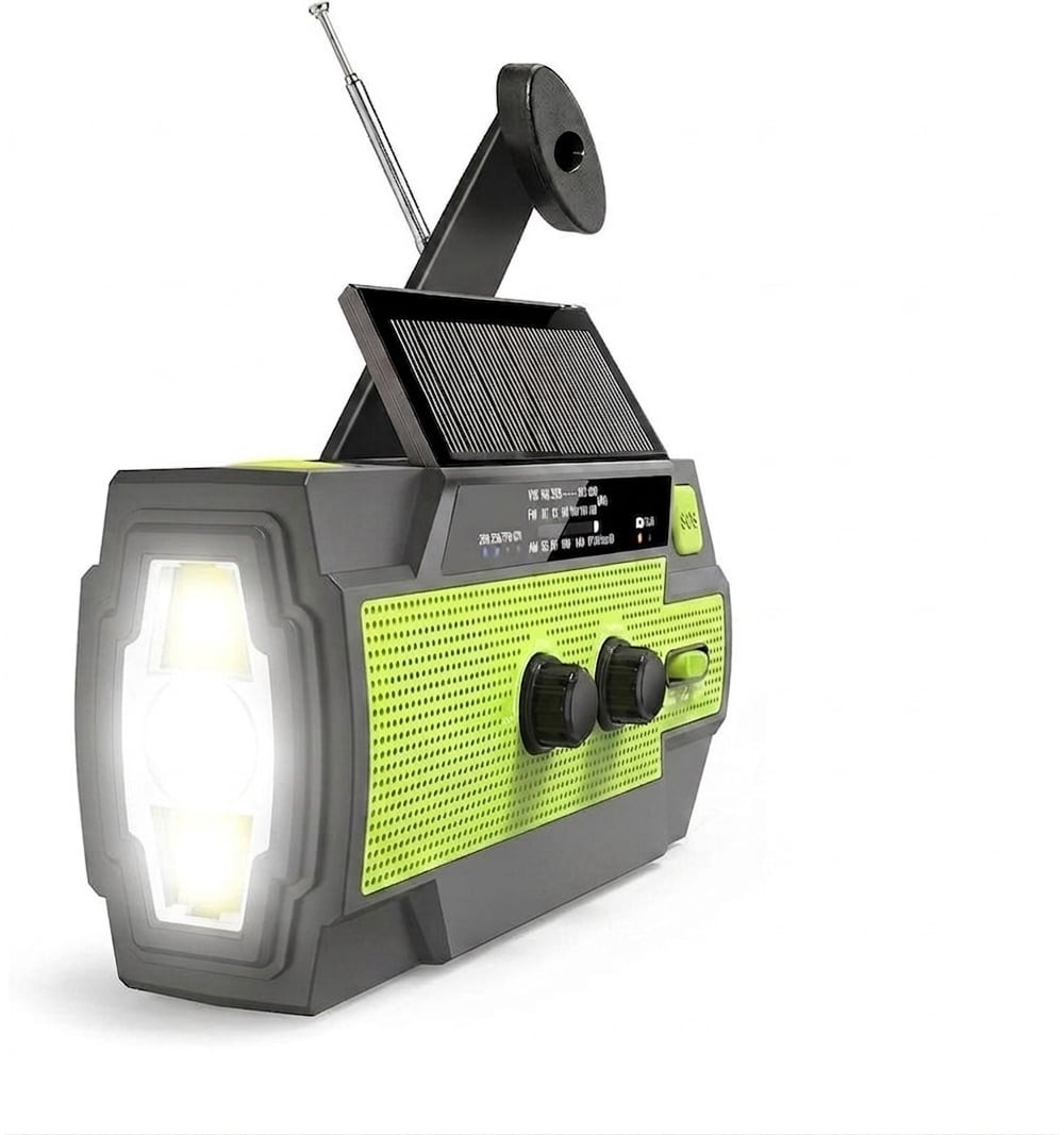 Etokfoks  14800mWh Solar Emergency Weather Radio AM FM NOAA Crank with 3 Mode Flashlight Phone Charger for Outdoor Home Safety