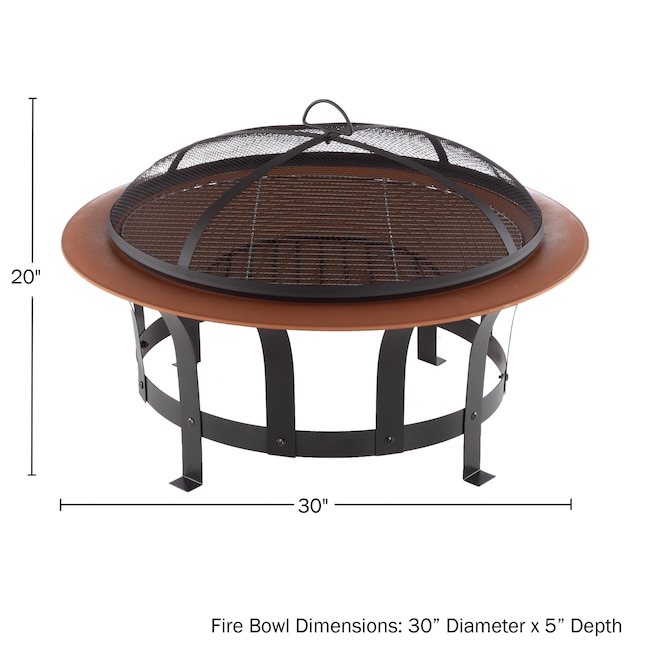 Black Steel Wood Burning Fire Pit, Outdoor Fire Pit Size
