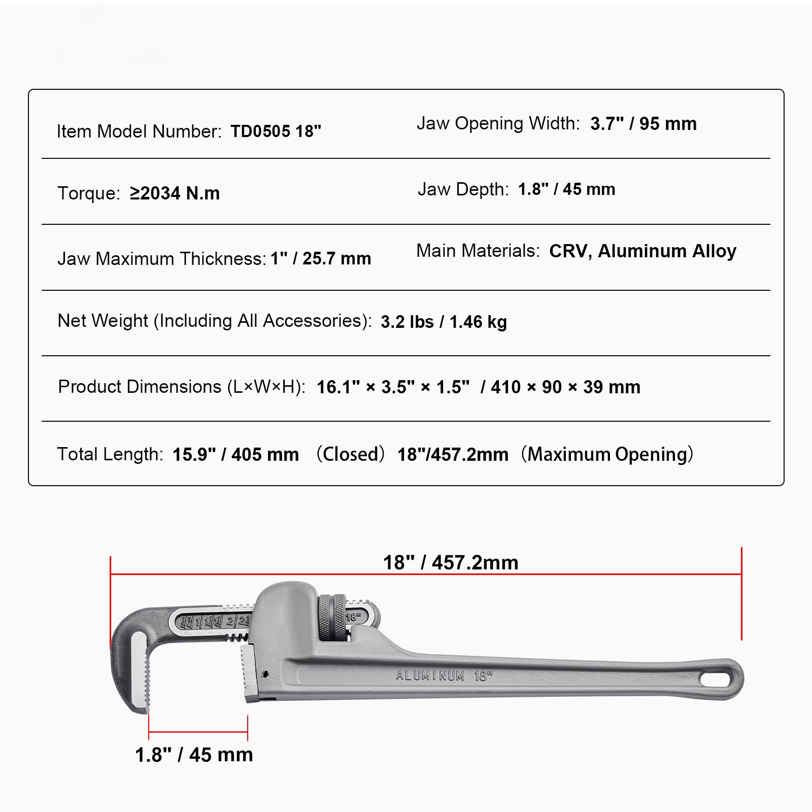 VEVOR TGQ80MM1D000P94T1V0 Pipe-Wrenches - View #8