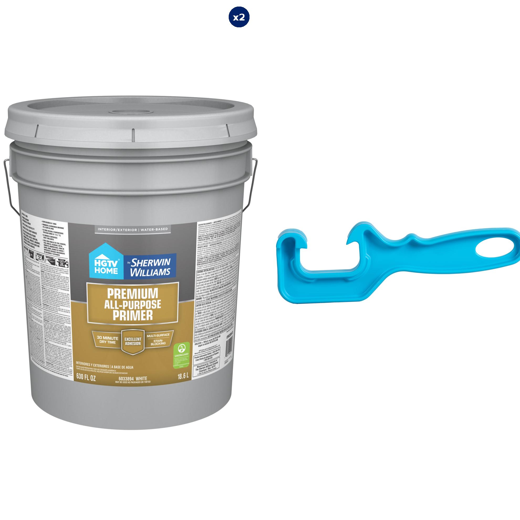 HGTV HOME by Sherwin-Williams All-Purpose Premium Interior/Exterior High hiding Water-based Wall and Ceiling Primer ( 5-gallon ) Bundle