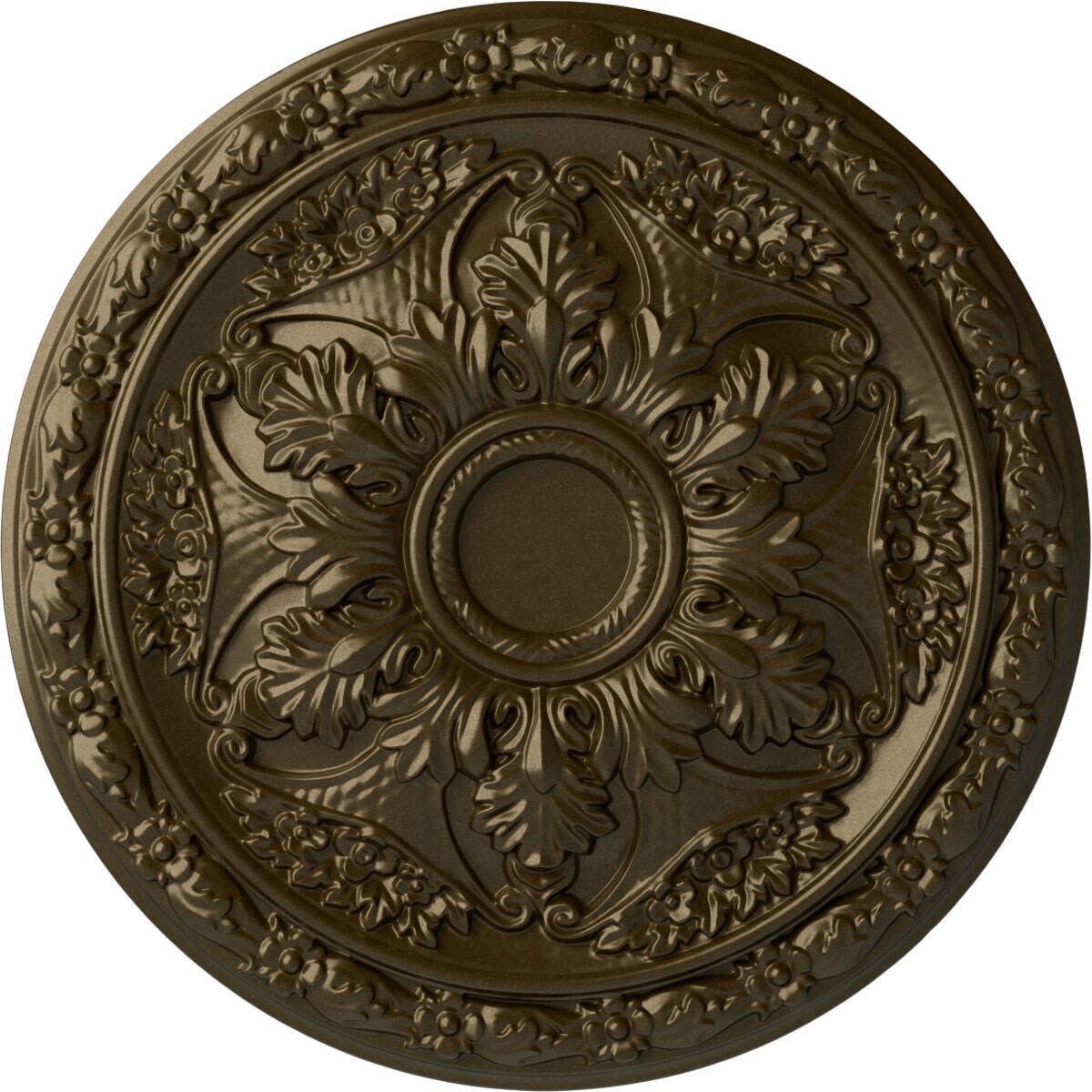 Ekena Millwork CM20BLBRS Baile 20-in W x 20-in L Painted Brass Polyurethane Whole Ceiling Medallion