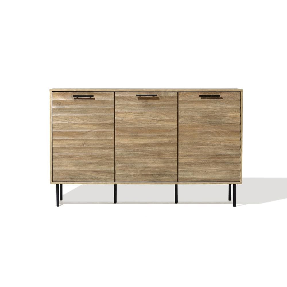 LuxenHome WHIF2230 55.1-in W 2-Door Brown Accent Cabinet
