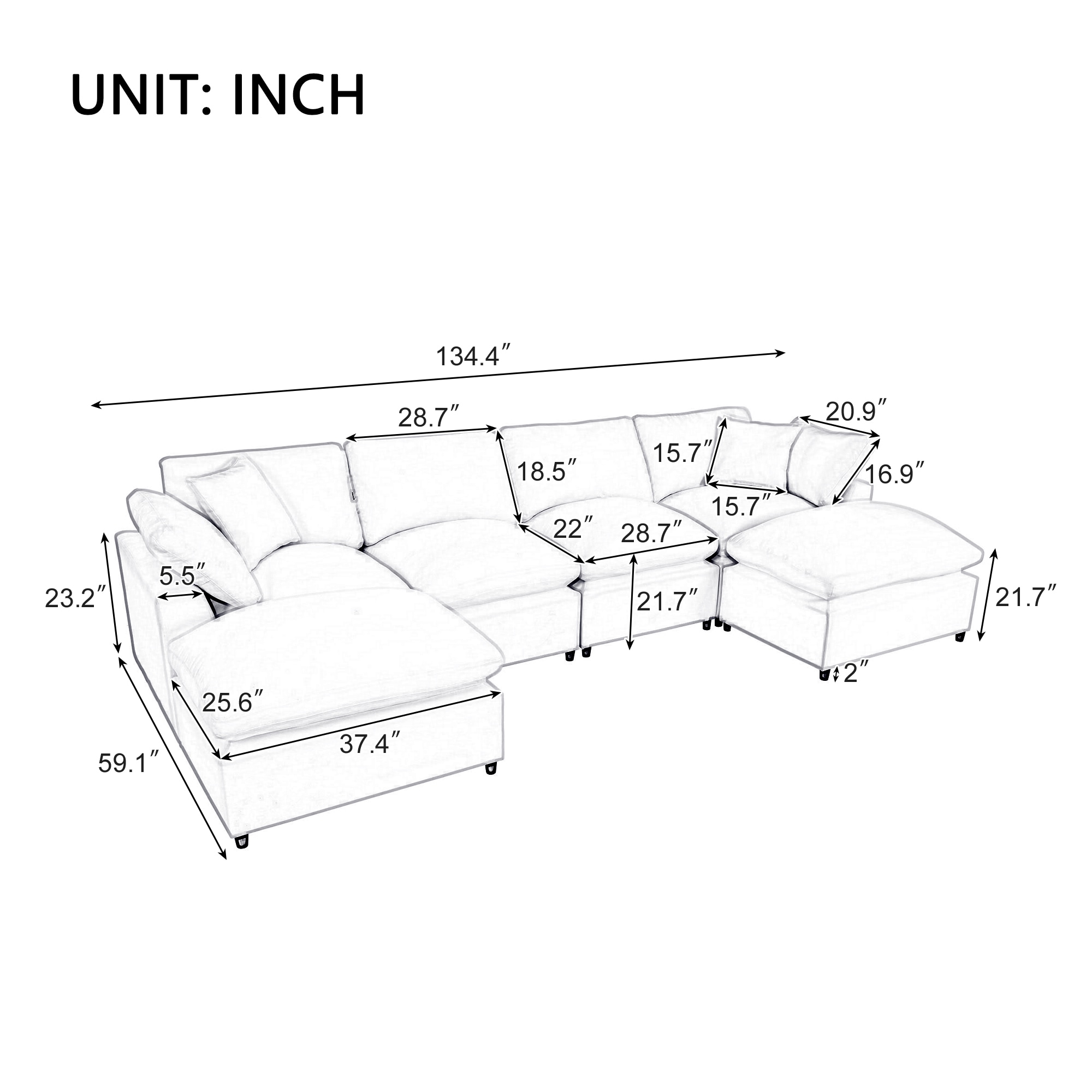 SINOFURN SYA020372BG Sofas-Loveseats - View #3