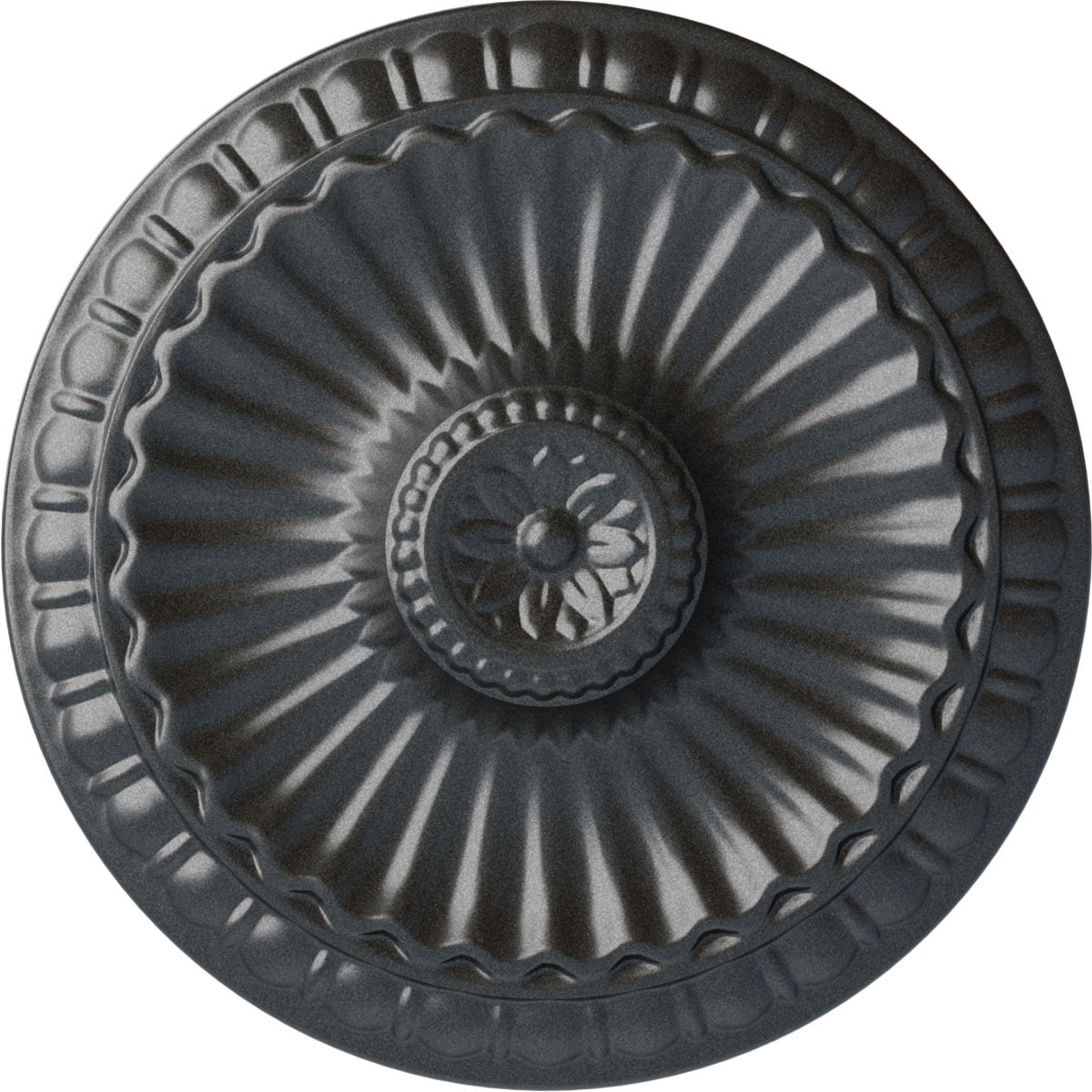 Ekena Millwork CM11LIPES Linus 11.25-in W x 11.25-in L Painted Pewter Polyurethane Whole Ceiling Medallion