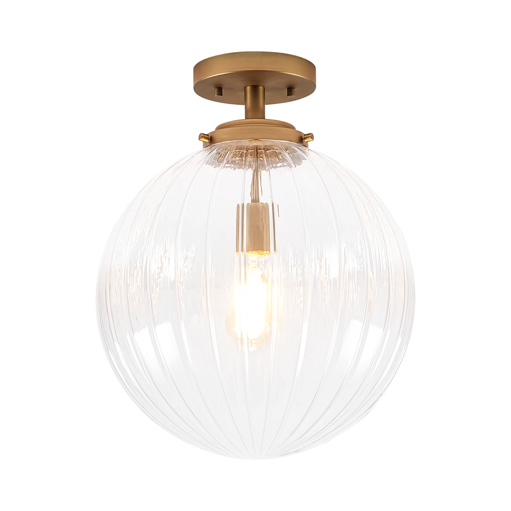 Wonderindoor 14.96-in Brushed Gold Indoor 1 -Light LED Semi-flush Mount Light