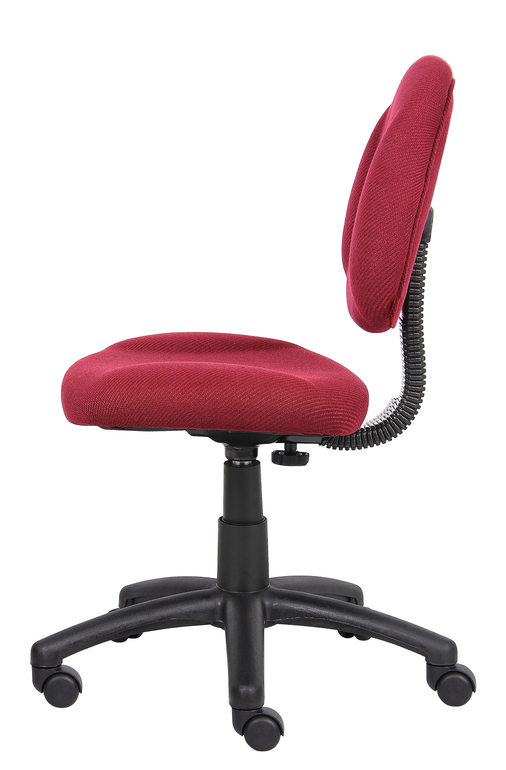 Burgundy Ergonomic Armless Fabric Office Chair