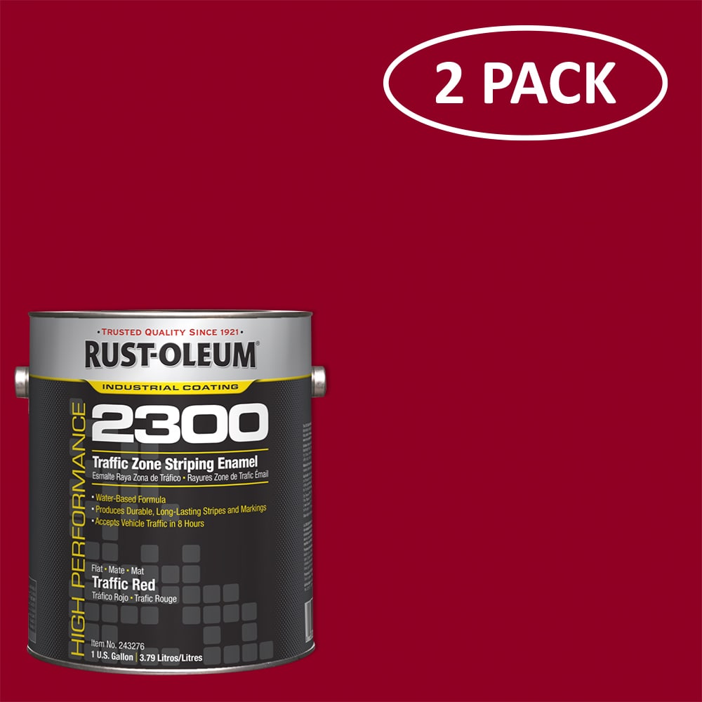 Rust-Oleum 243276SOS High Performance Traffic Zone Striping Enamel Flat Red Latex Interior/Exterior ( 1-gallon )