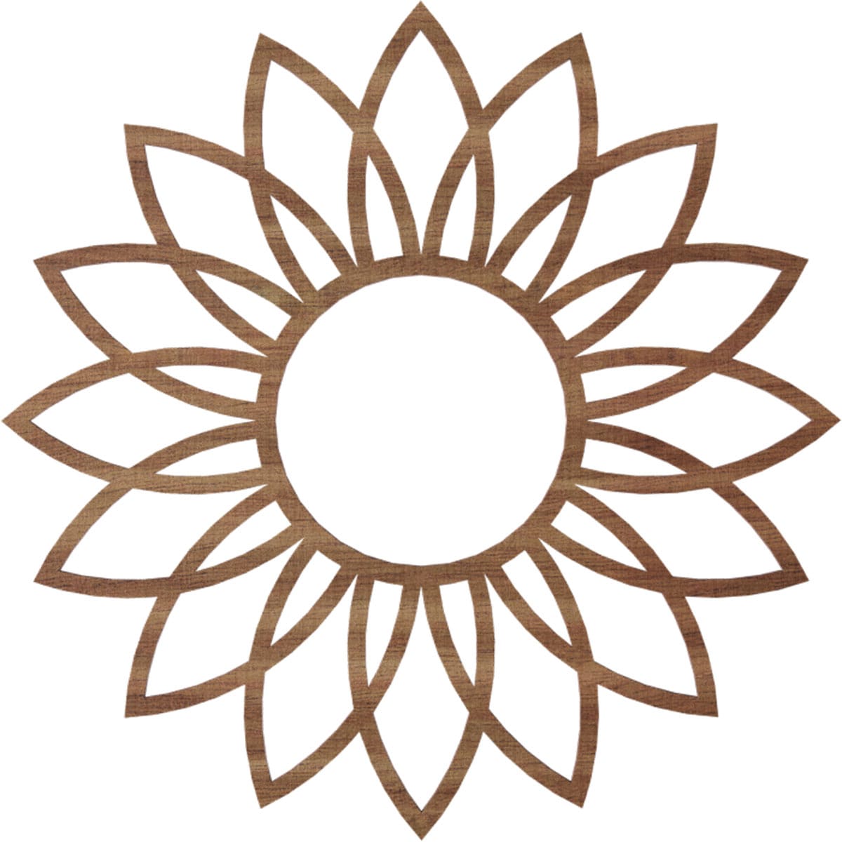 18-Inch Walnut Wood Daisy Fretwork Ceiling Medallion