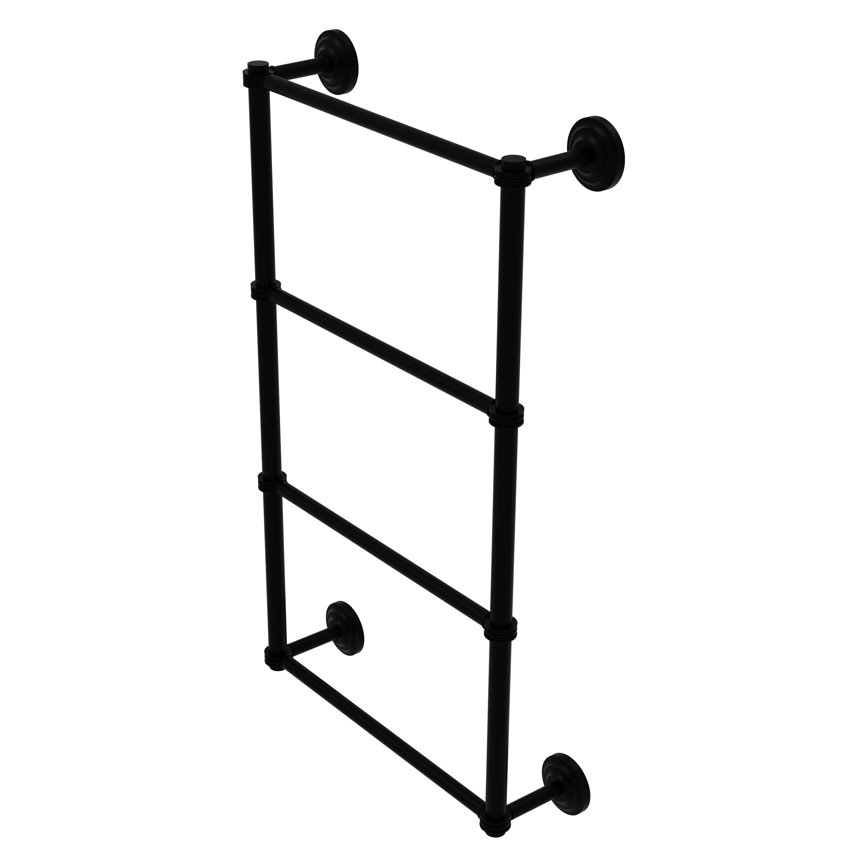 Allied Brass QN-28D-36-BKM Que New 36-in double Matte Black Wall mount 4-tier Towel Bar