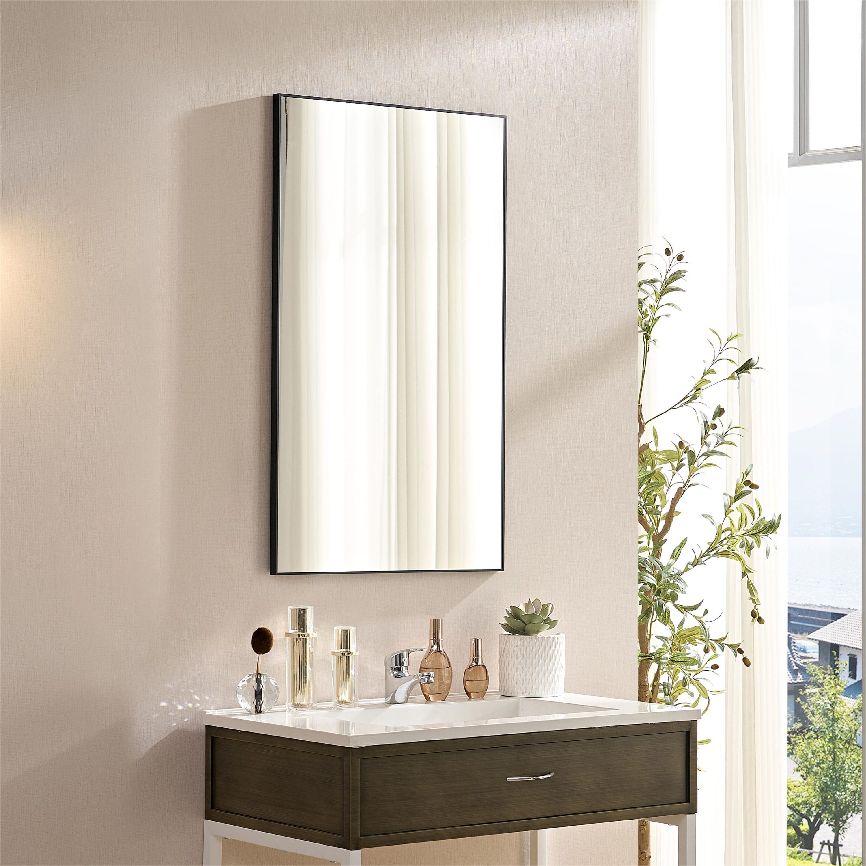 WELLFOR GIZBIT004Q Framed-Bath-Mirrors - View #2