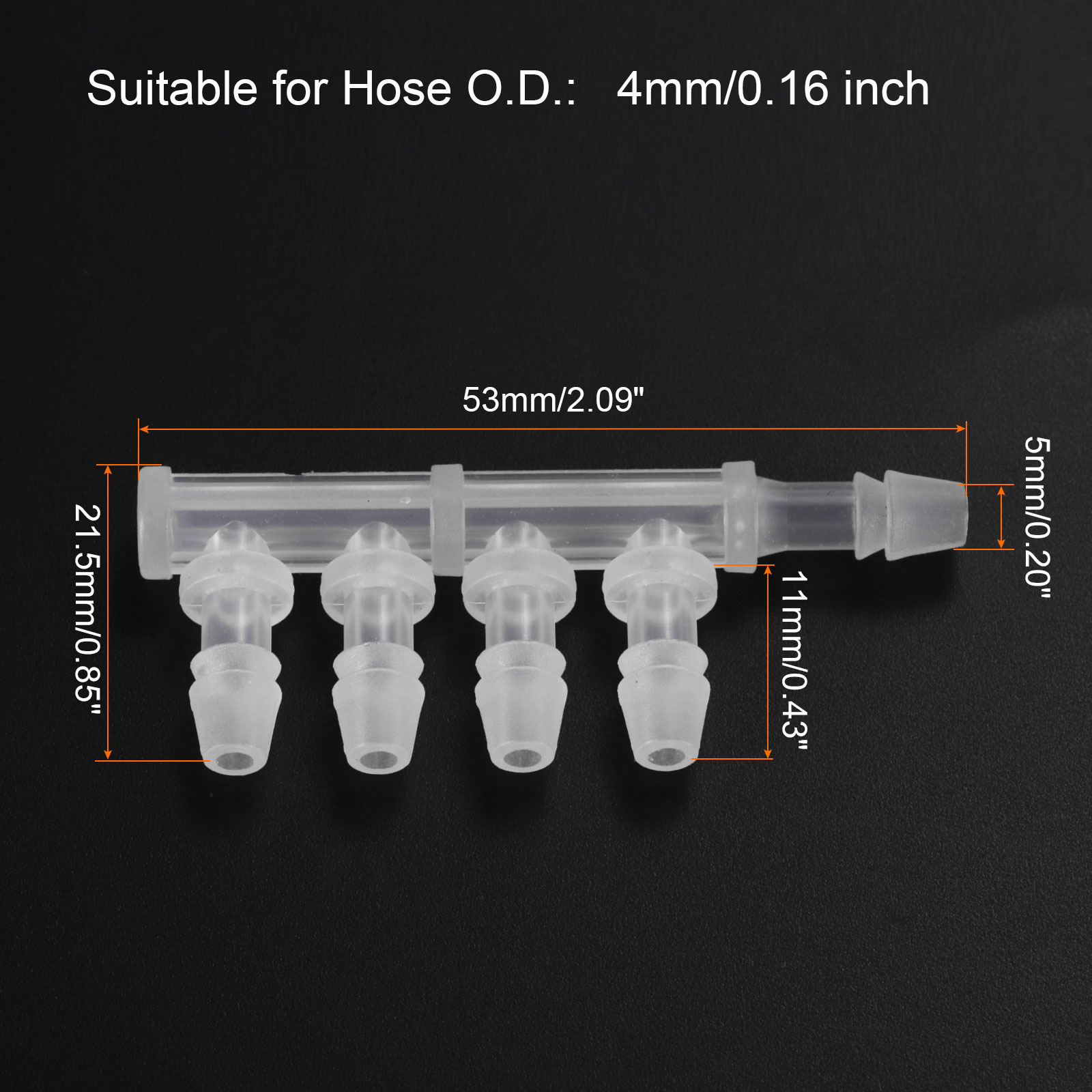 Unique Bargains Hose Fitting Plastic Barb 4 Way Equal Fitting Hose OD 3 ...