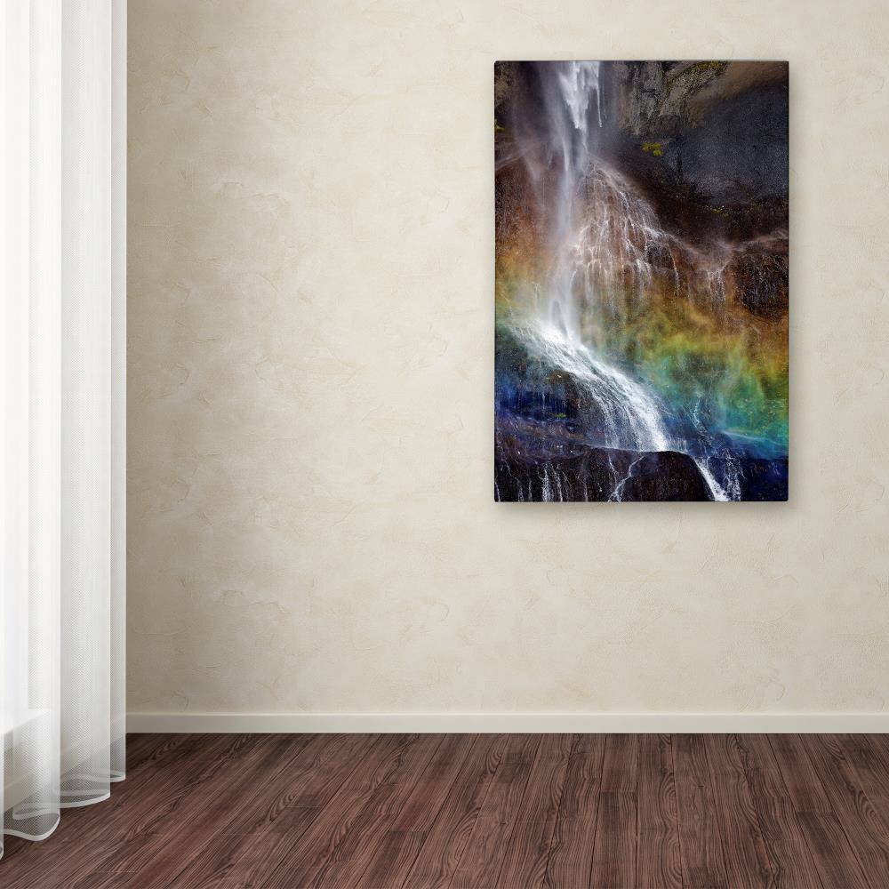 Waterfall by Fake 3D Window, Canvas (Rolled), Wall art HD painting giclee