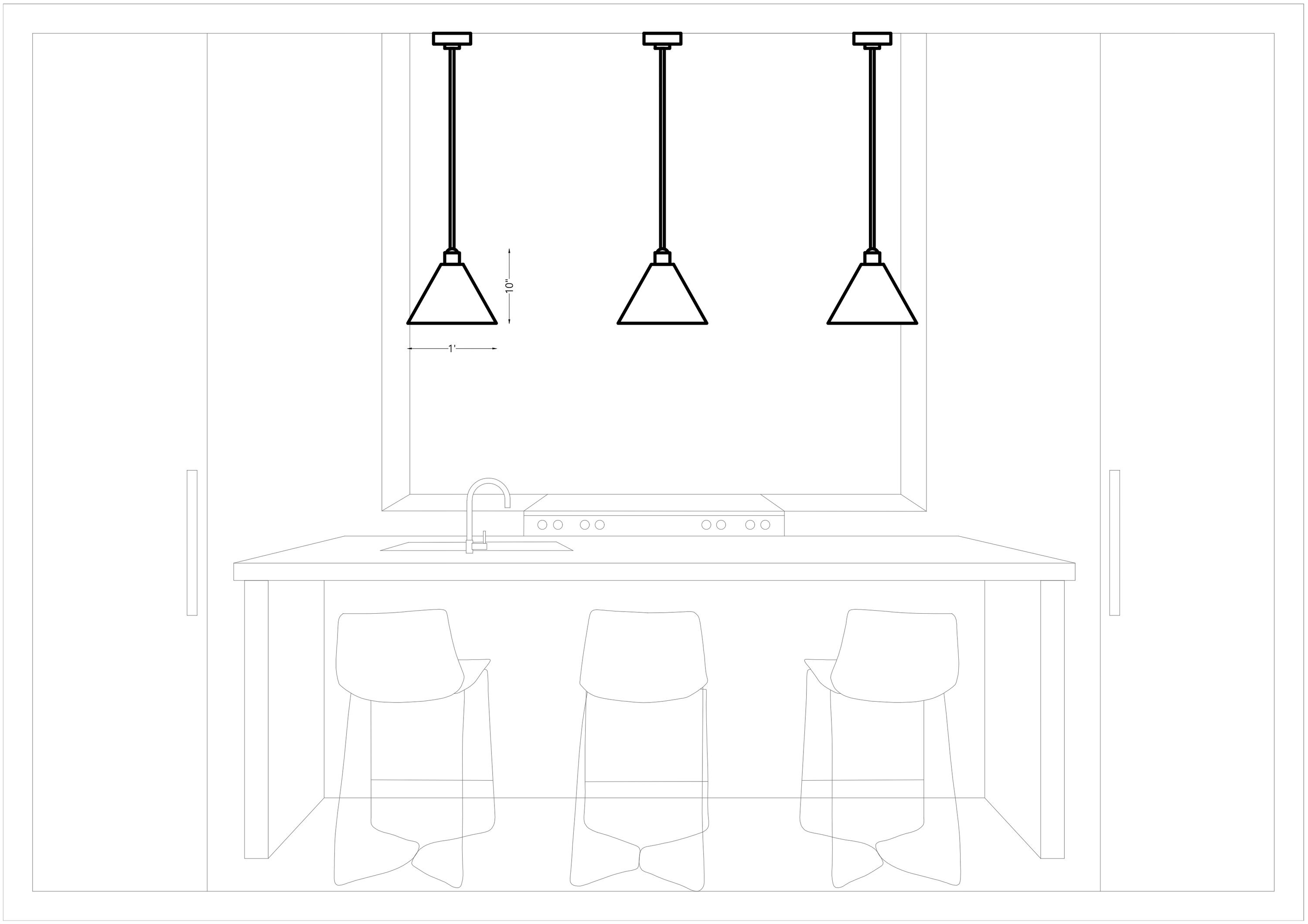 Midnight Black Glass Pendant Light with Clear Seeded Shade