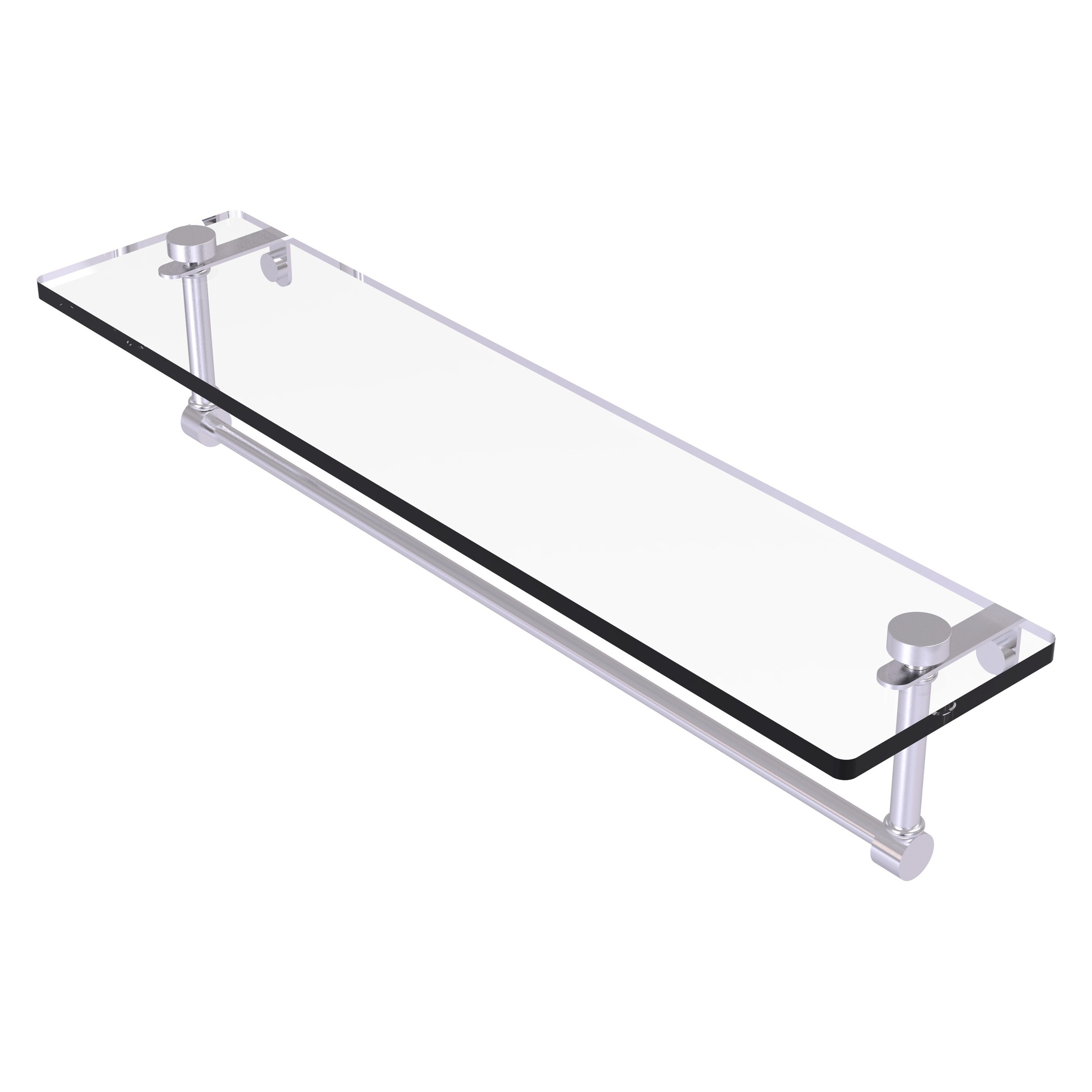 Allied Brass NS-1/22TB-SCH Satin Chrome 1-Tier Wall Mount Bathroom Shelf (22-in x 5-in)