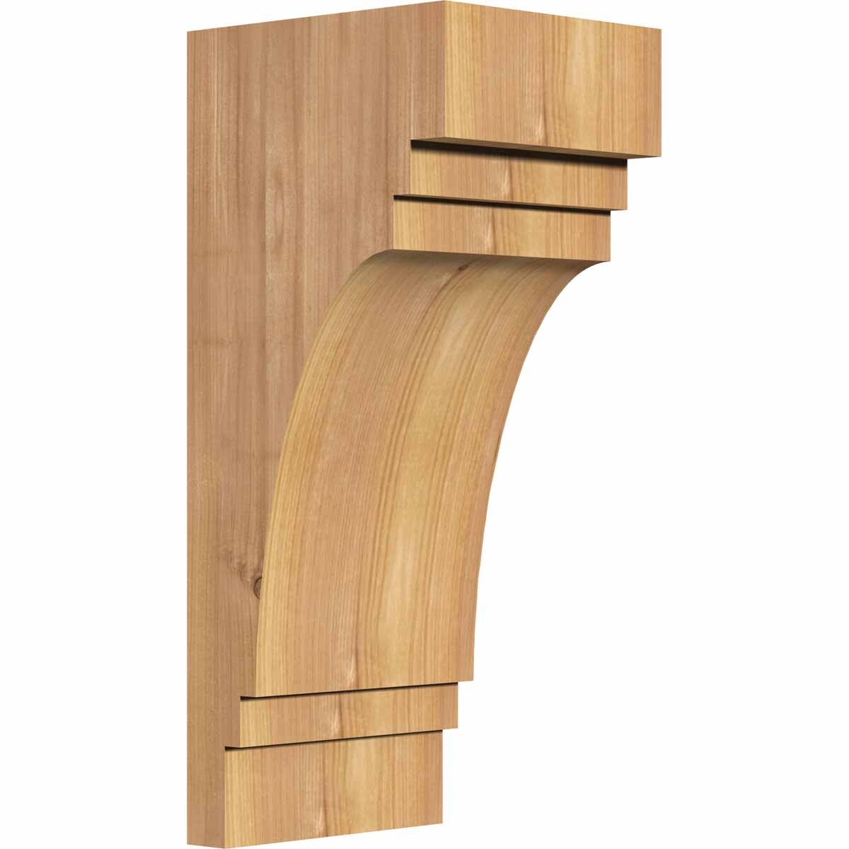 Ekena Millwork COR06X06X14PEC00SWR 5.5-in x 6-in x 14-in Pescadero Unfinished Western red cedar Wood Paintable/Stainable Corbel