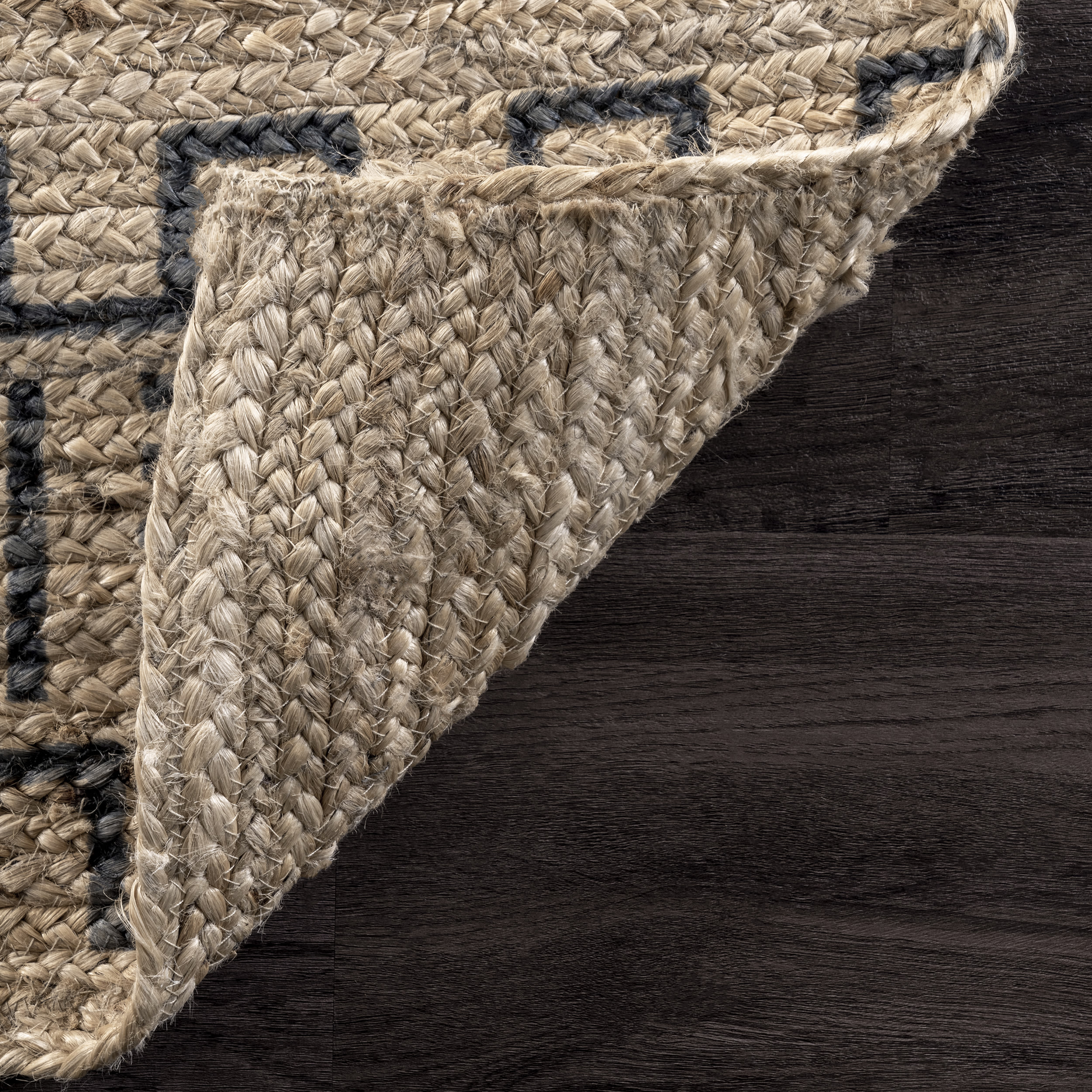 Tuareg-Inspired Handmade Braided Jute Area Rug, 5' x 8', Gray