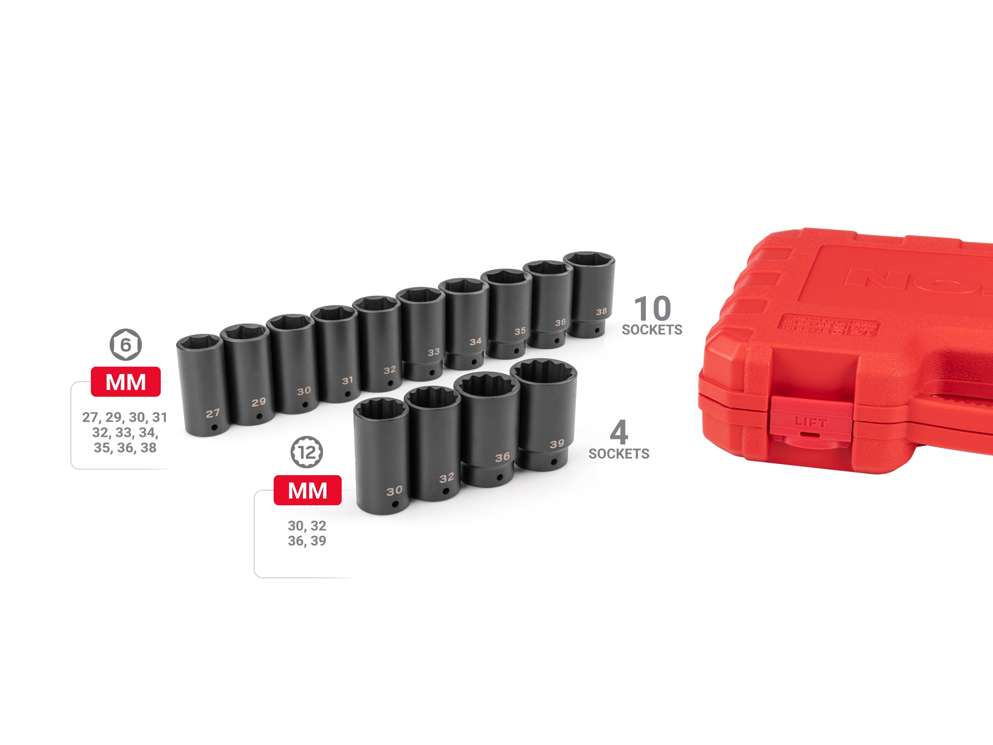 TEKTON 14-Piece Metric 1/2-in Drive Set 6-point Impact Socket Set SID92341 Sansujyuku sansujyuku.com