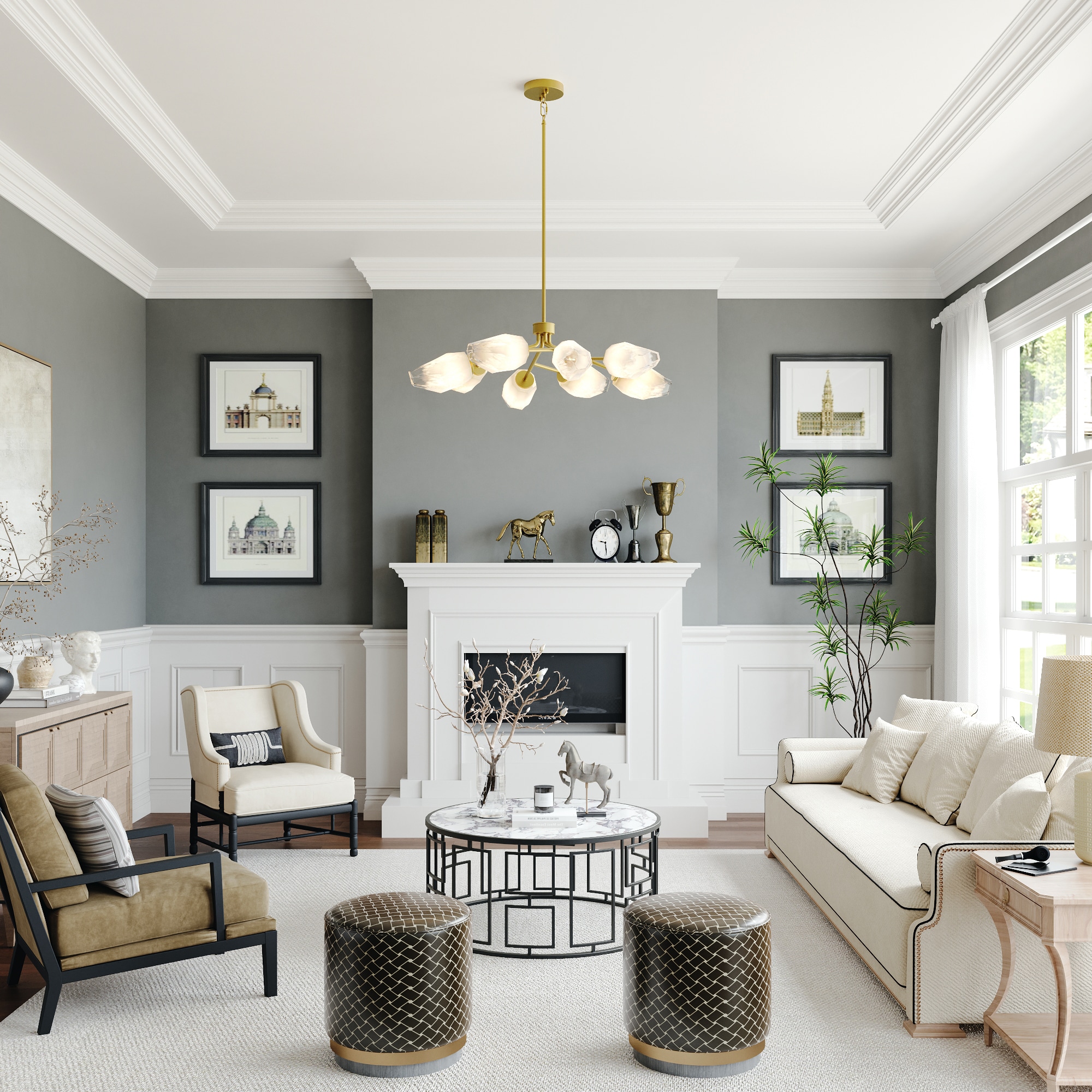 ACROMA Phenix 8 -Light Satin Gold Modern/contemporary Bare