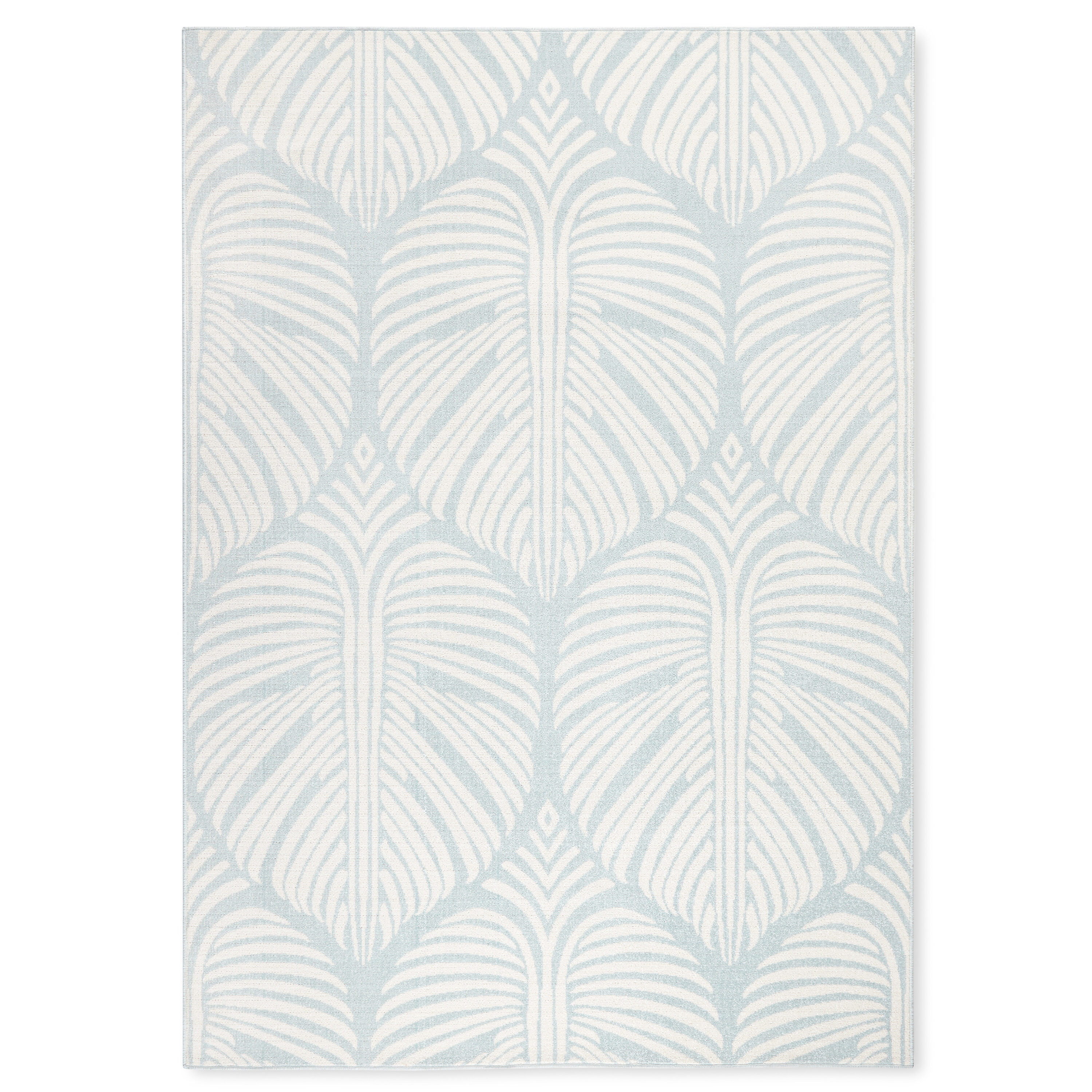 Tommy Bahama 2A-40479-327 LANAI 6 x 9 (ft) Loomed Polypropylene Blue/Ivory Rectangular Indoor/Outdoor Floral/Botanical Mid-Century Modern Area rug