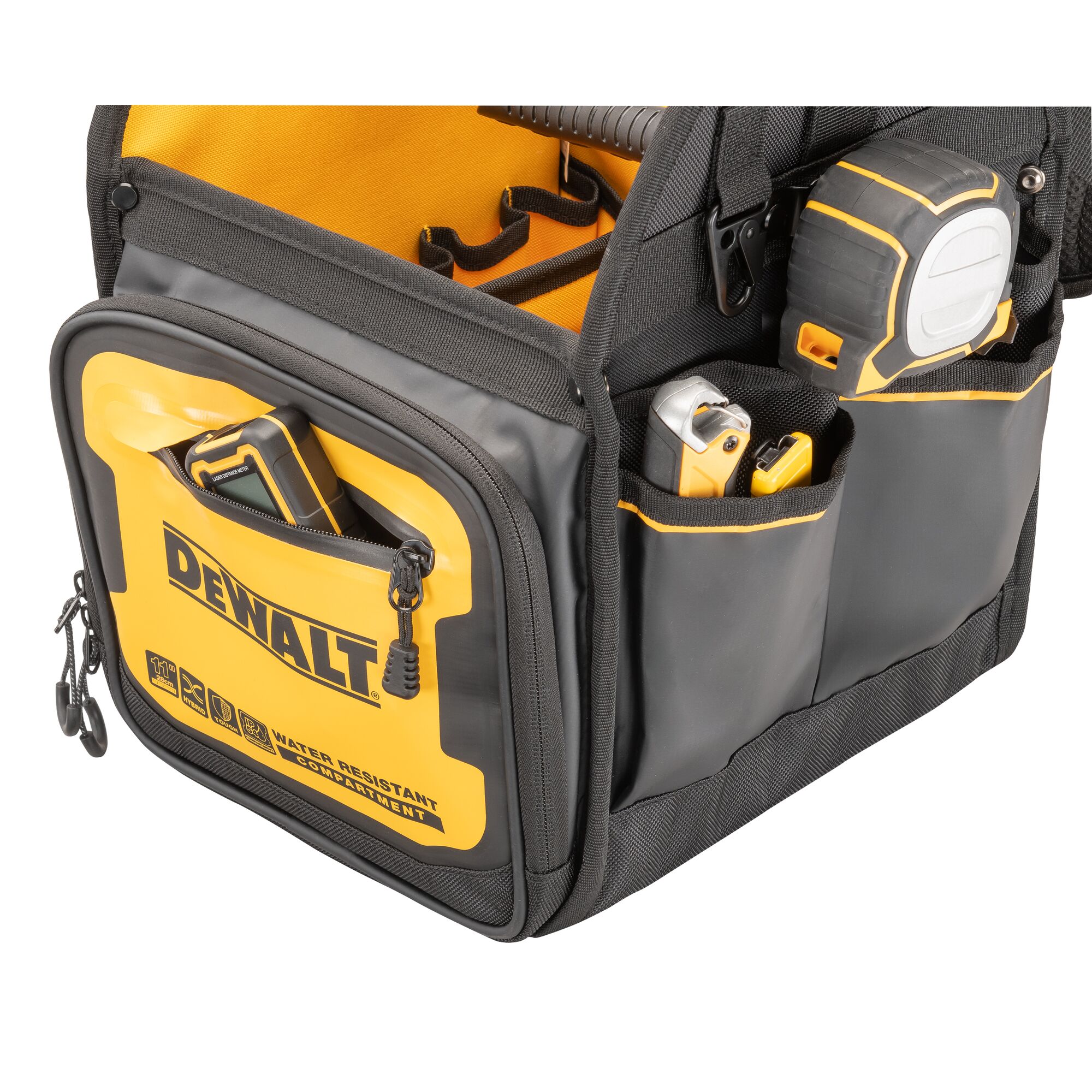 DEWALT Black Yellow Ballistic Nylon 9.375 in Zippered