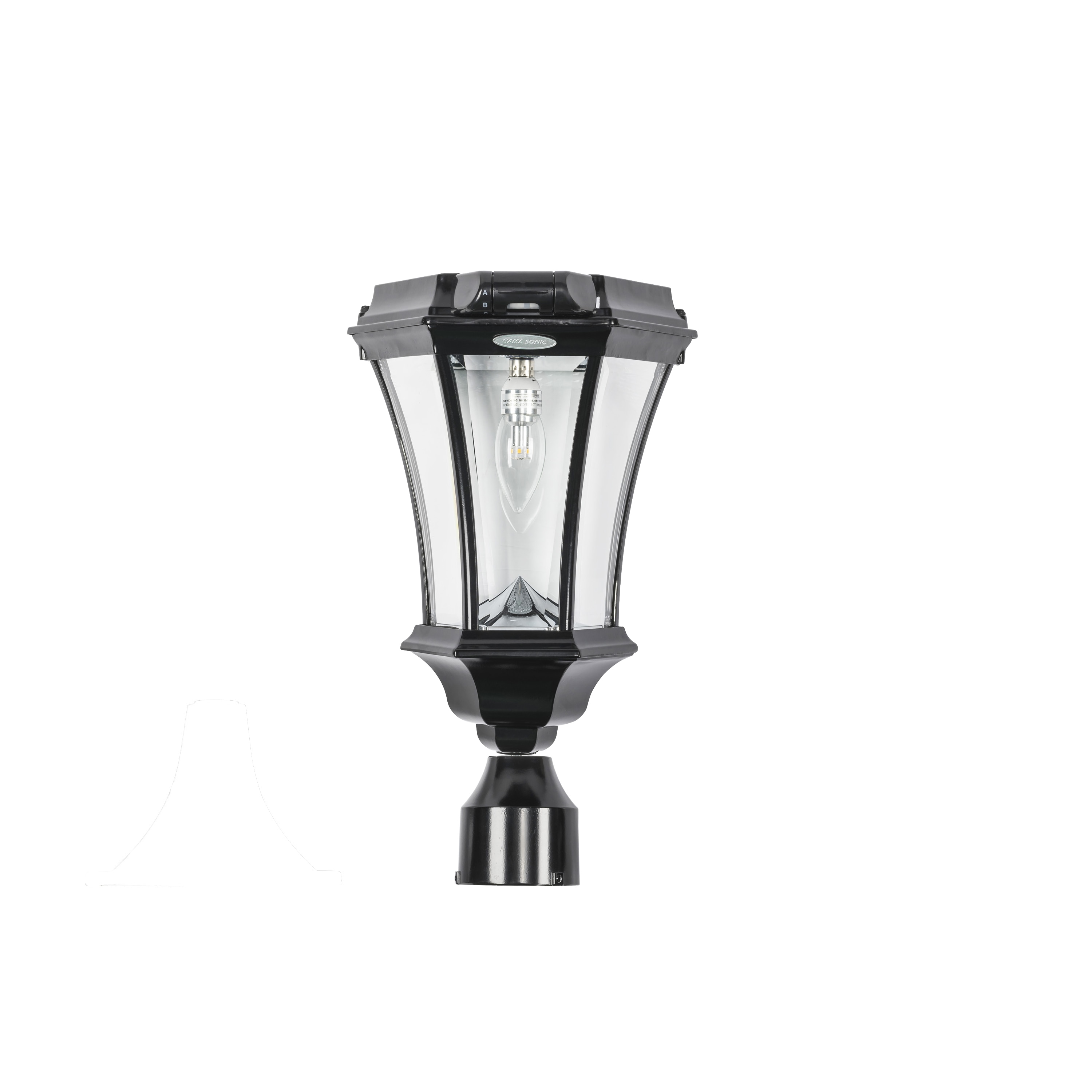 Victorian Black Aluminum Solar LED Lamp Post with Motion Sensor