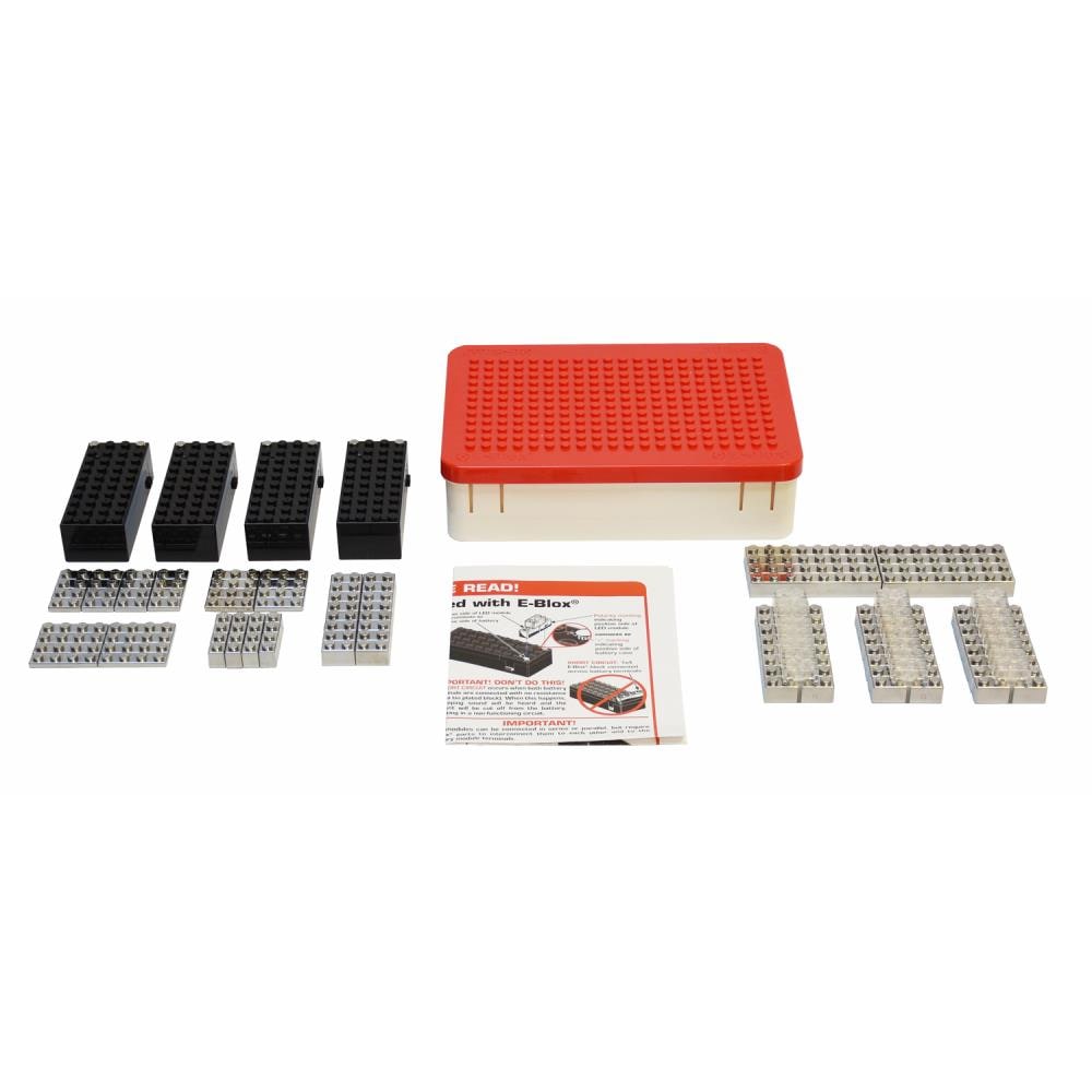 E-Blox EBLPB0392CS Power Blox Starter, LED Building Blocks Classroom Set, 100 Pieces