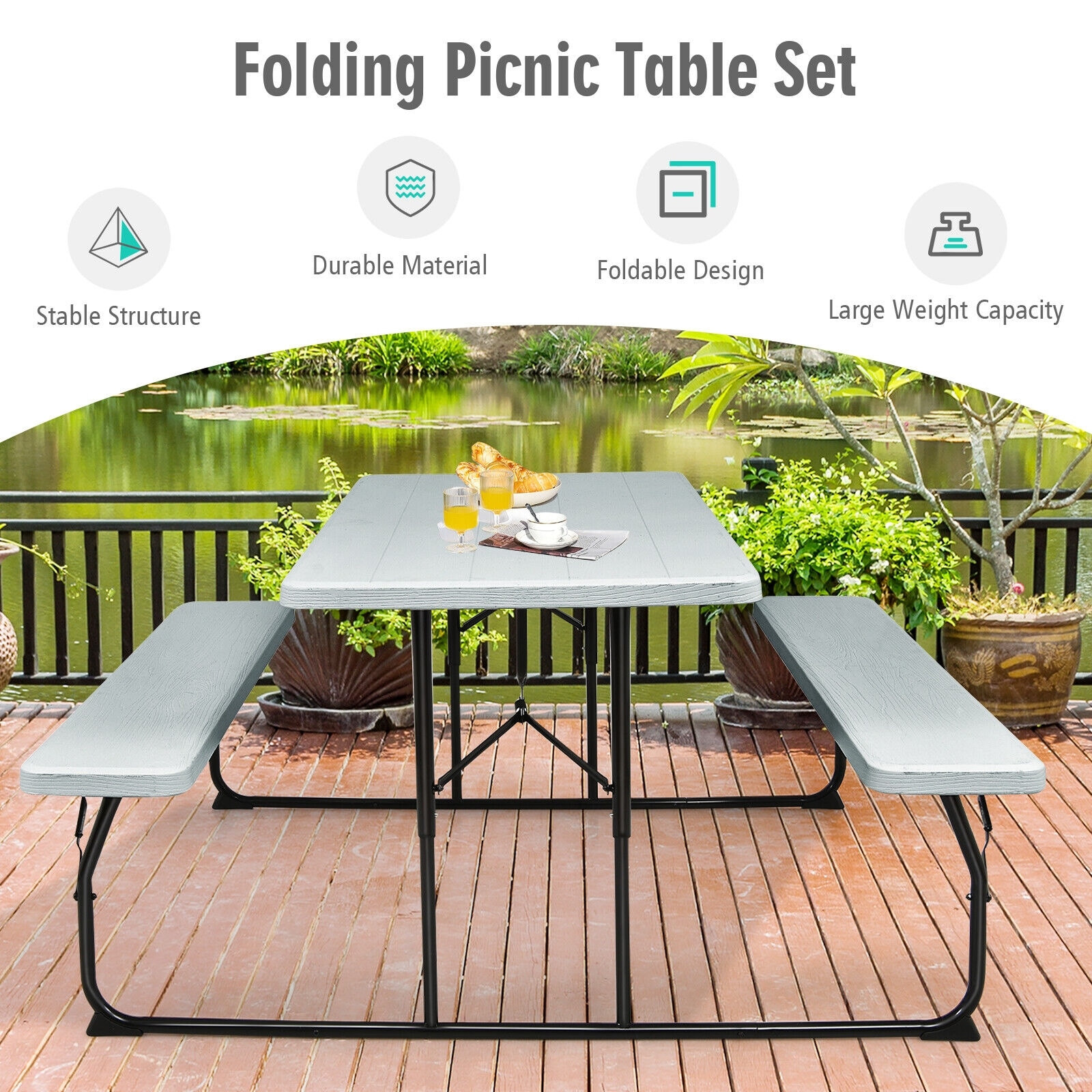Forclover HYFL-72GR Picnic-Tables - View #3