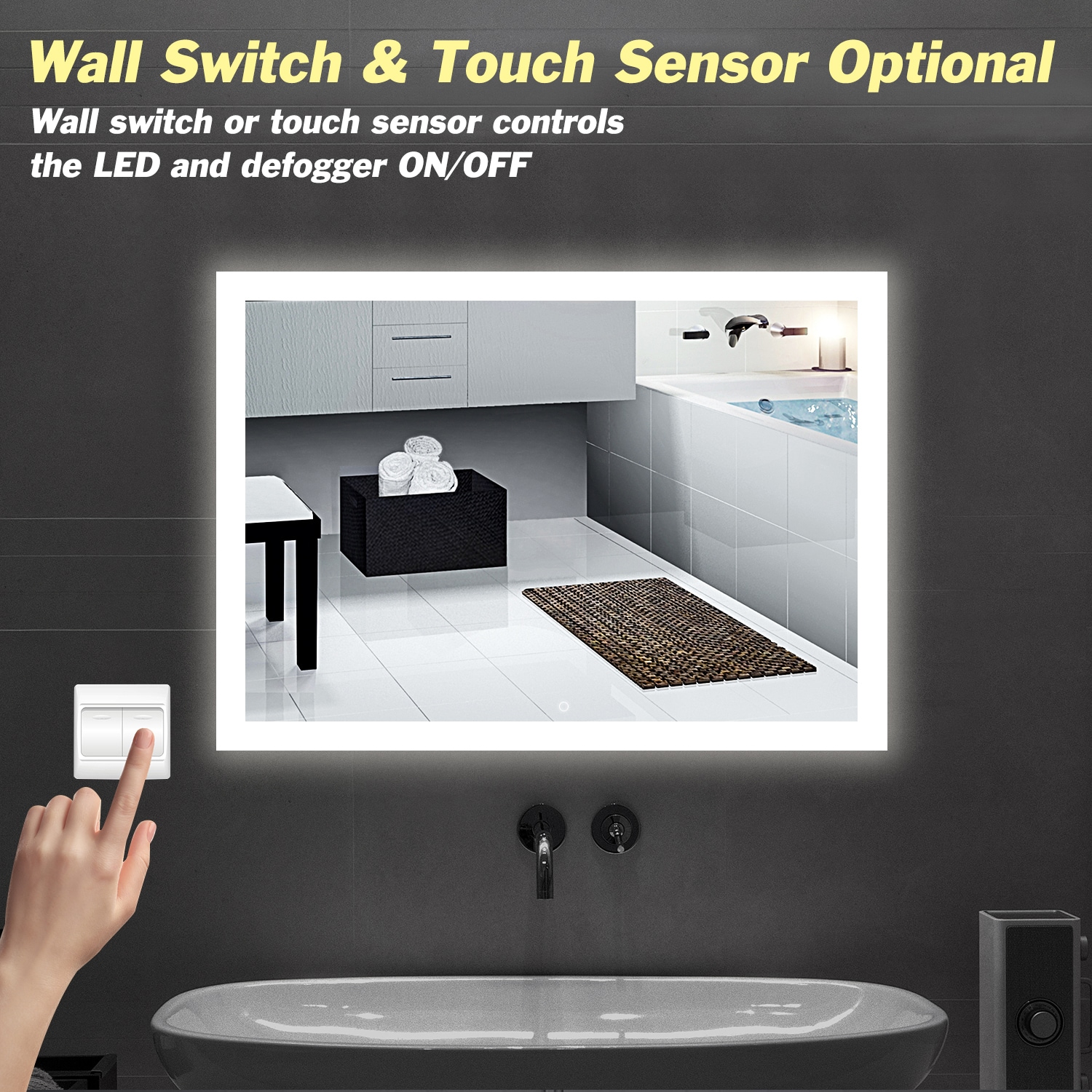 HomLux 1MA034230TD-OL Framed-Bath-Mirrors - View #8