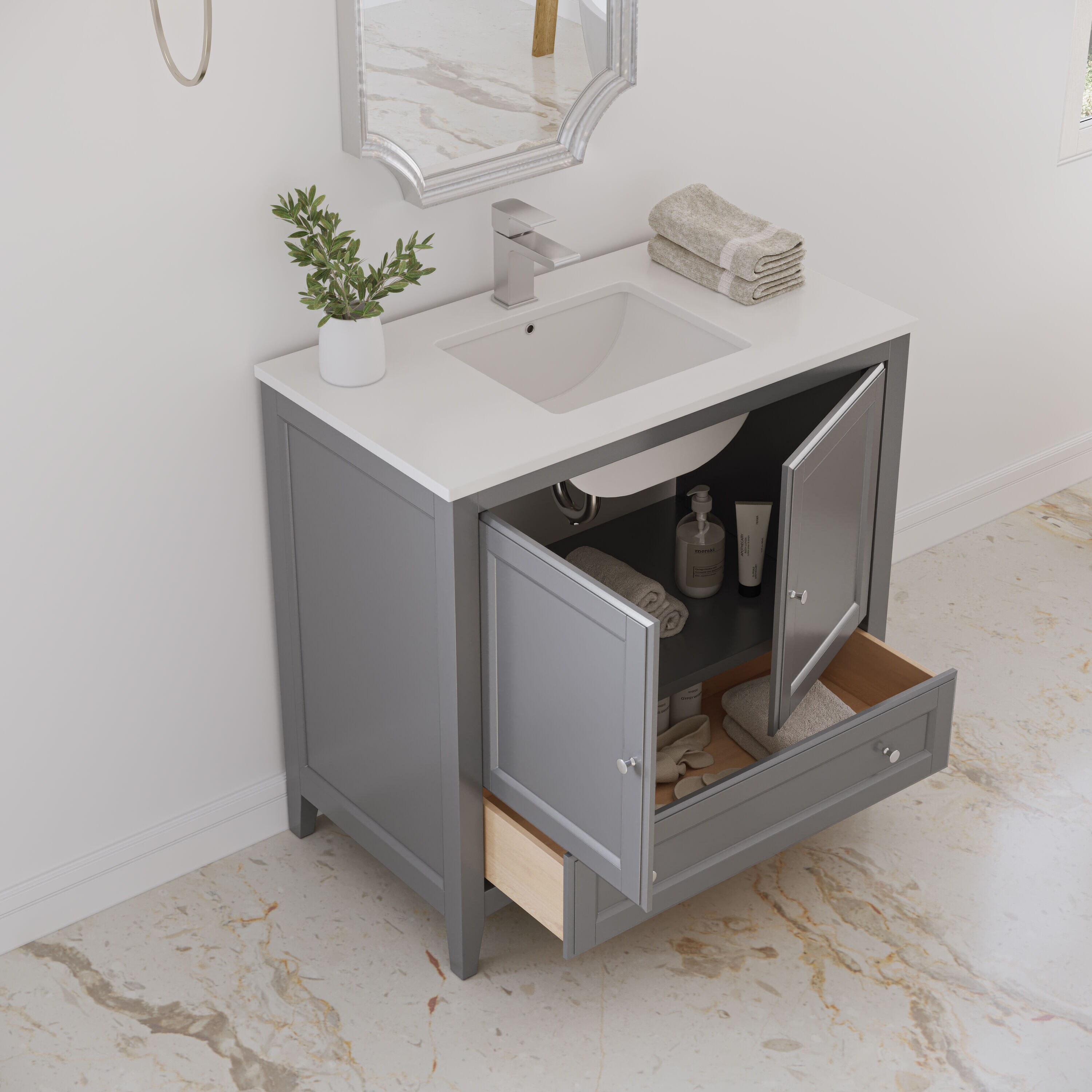 Fresca FCB2036GR-CWH-U Bath-Vanity-Combo - View #3