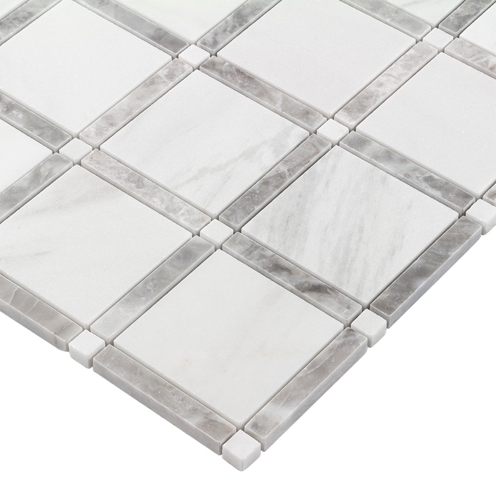 Elida Ceramica White 12-in x 12-in Honed Natural Stone Marble Uniform Squares Floor and Wall Tile