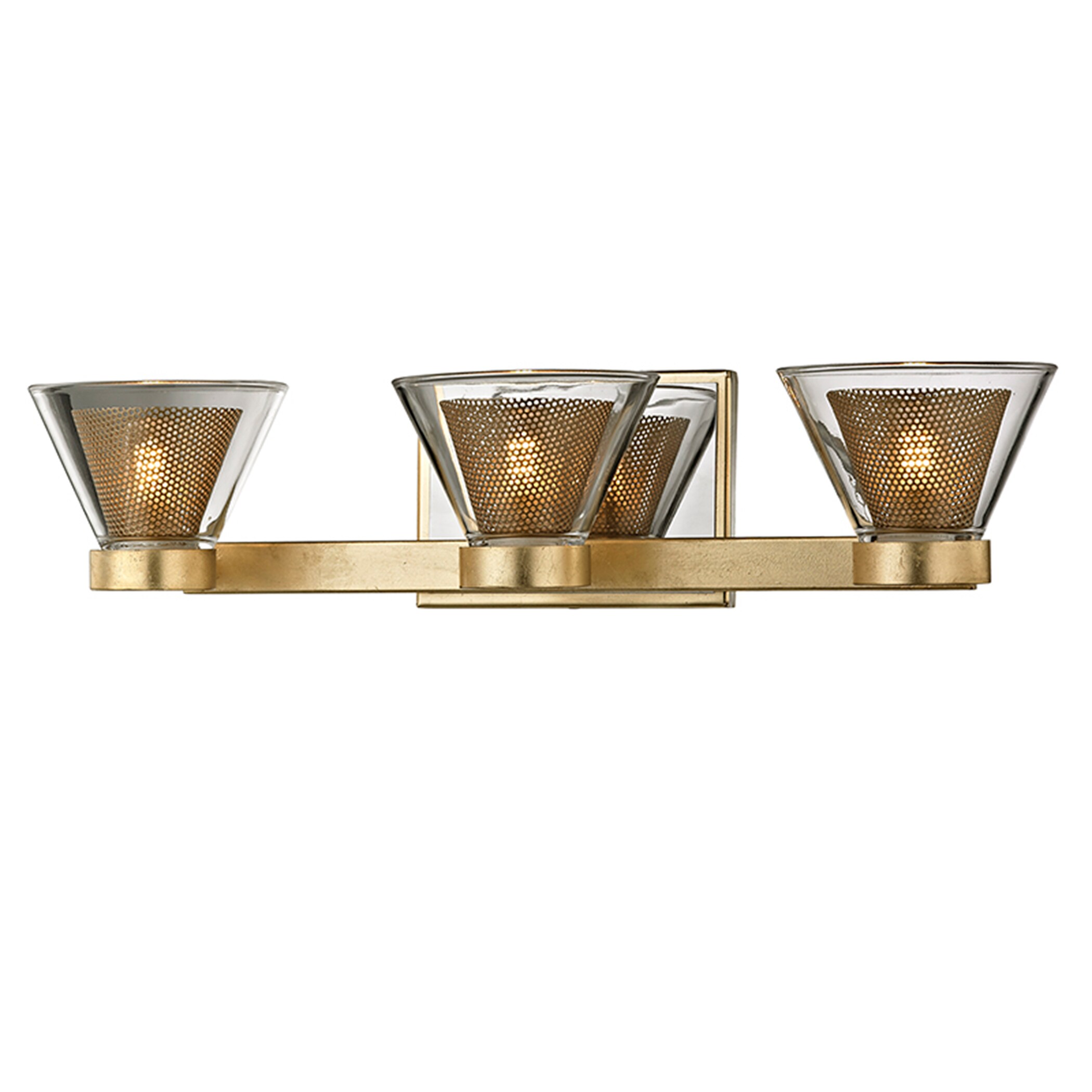 Troy Lighting B5823 Wink 20-in 3-Light Gold Leaf, Polished Chrome Accents LED Modern/Contemporary Vanity Light