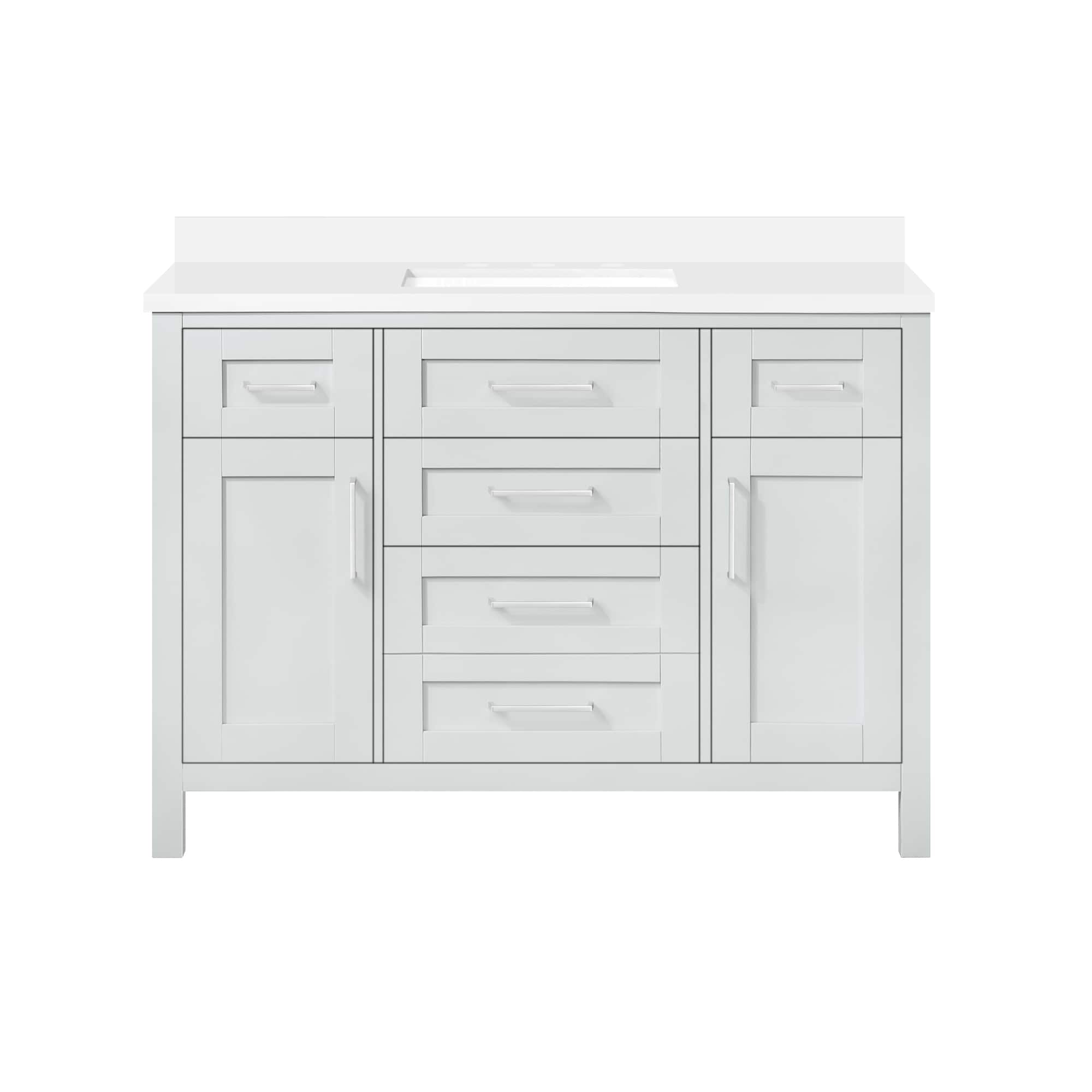 allen + roth Vale 48-in Dove Gray Undermount Single Sink Bathroom ...