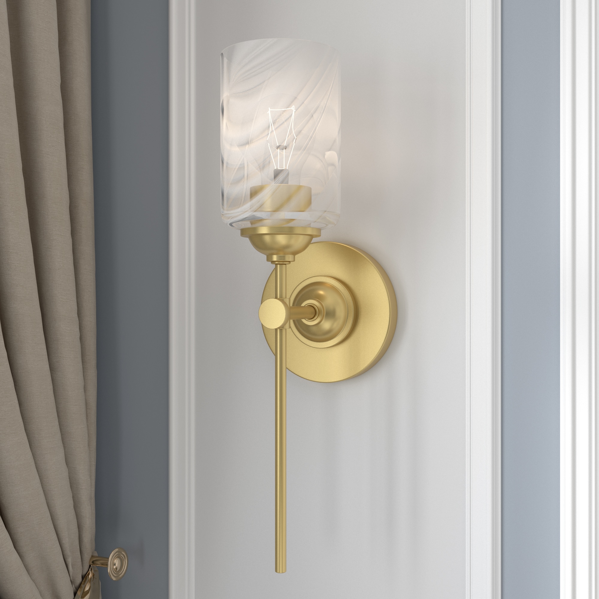 ACROMA 31501BGCA Abrie 5.12-in W 1 -Light Satin Brass Wall Sconce