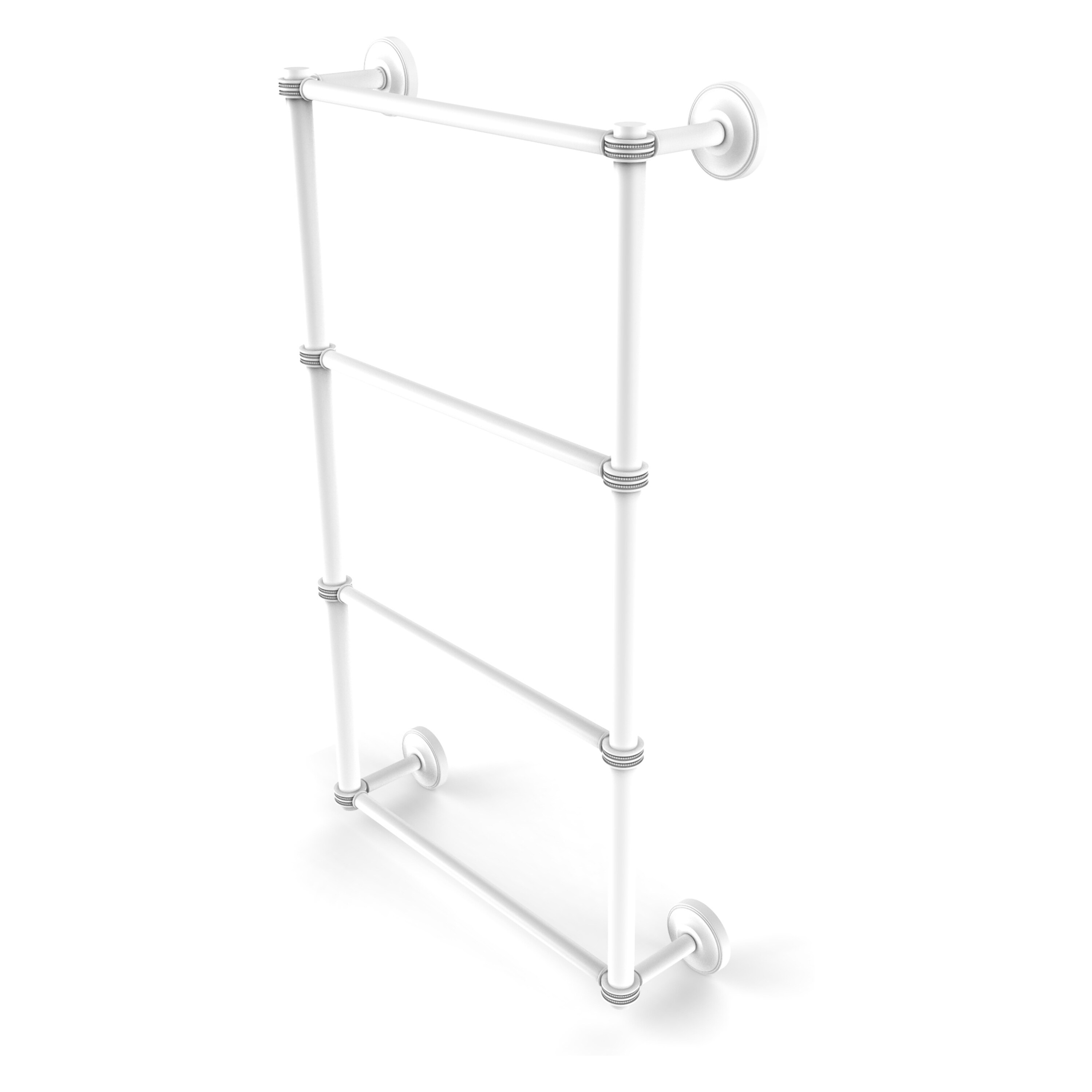 Allied Brass PR-28D-36-WHM Prestige Regal 36-in double Matte White Wall mount 4-tier Towel Bar