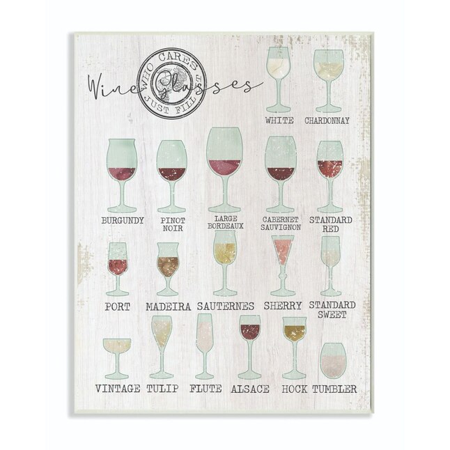 Wine Glasses Chart Infographic Kitchen Home Design 15-in H x 10-in W Abstract Wood Print in the Wall Art at Lowes.com